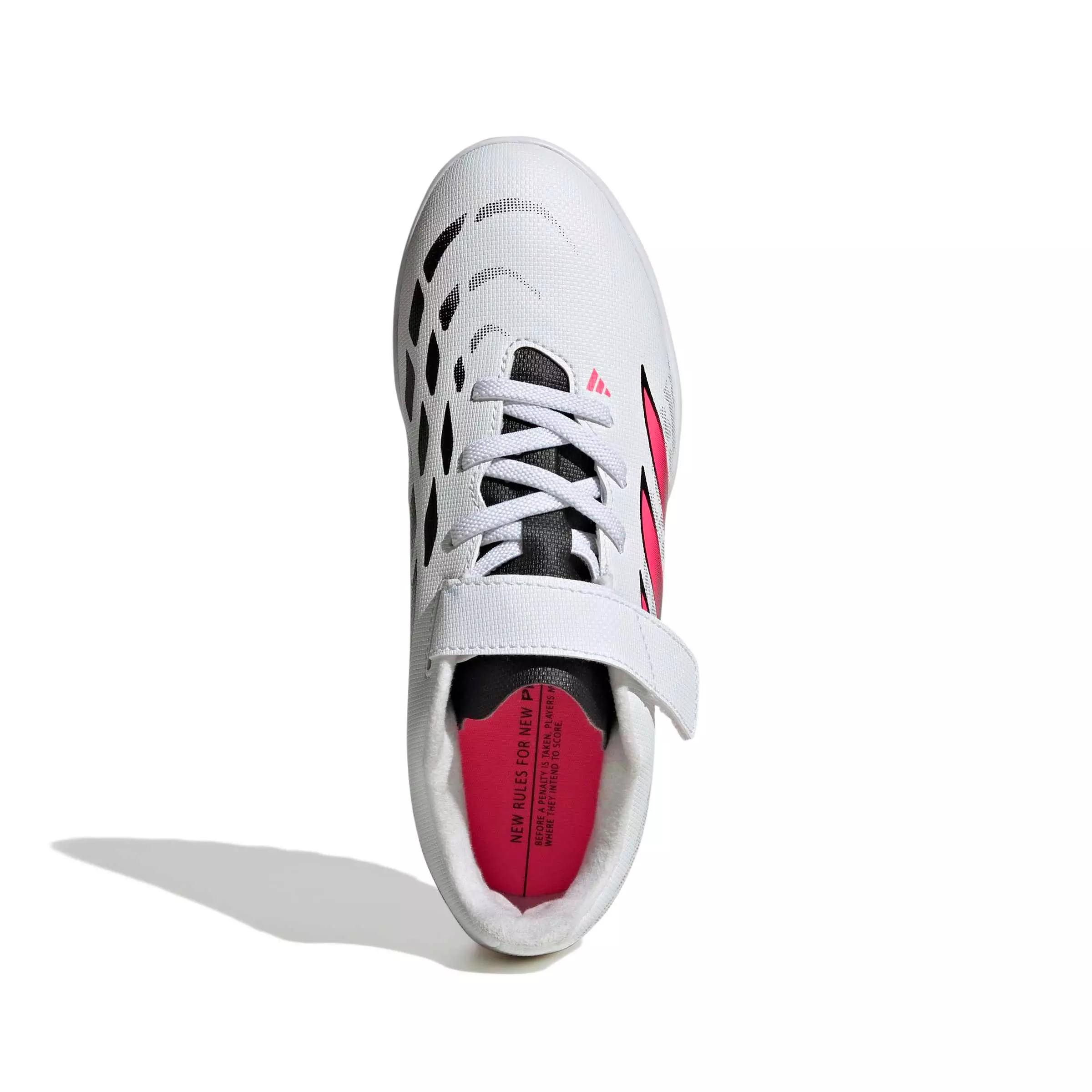 adidas Predator Club Hook & Loop Turf "White/Solar Turbo/Core Black" Grade School Kids' Soccer Shoe - WHITE/SOLAR/BLACK