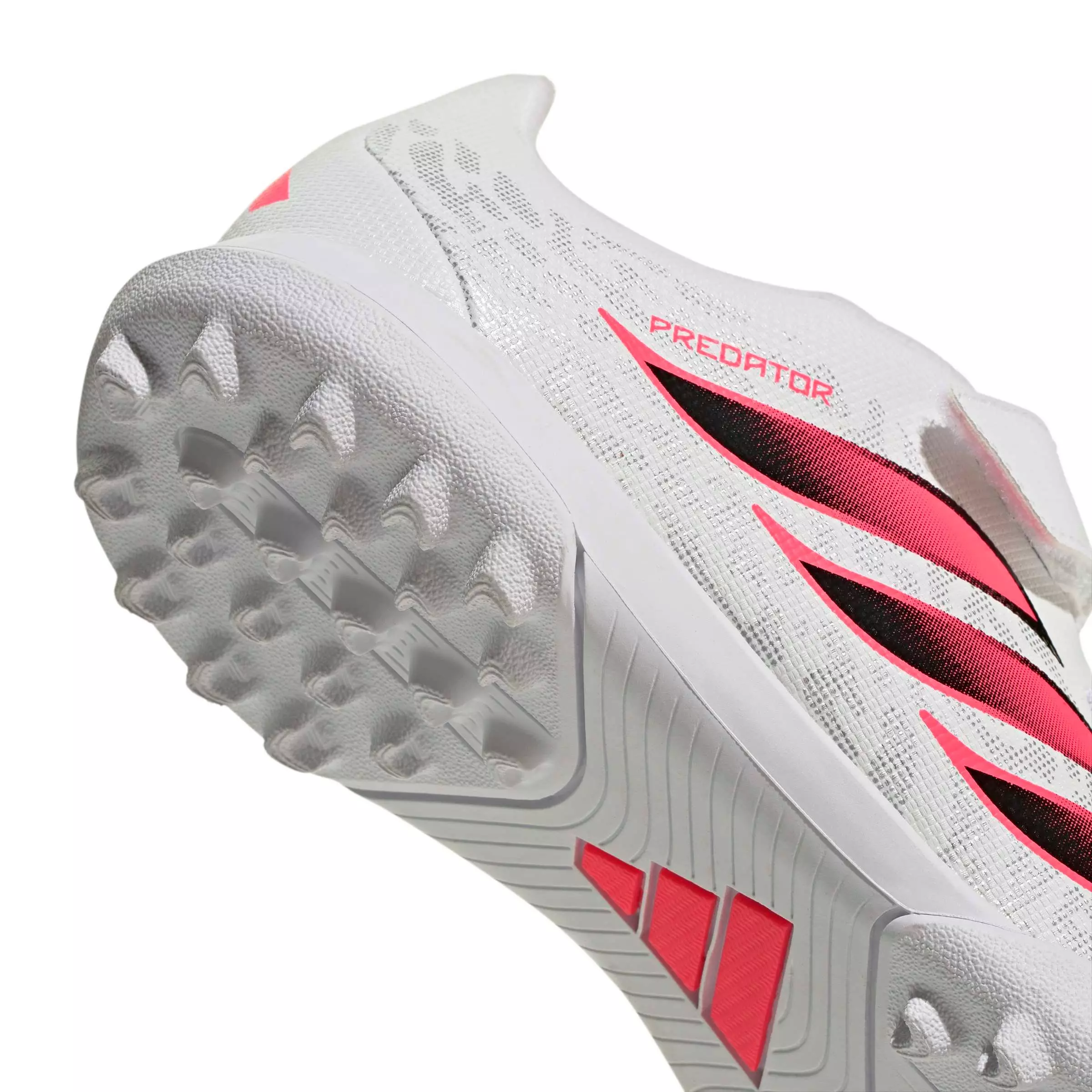 adidas Predator Club Hook & Loop Turf "White/Solar Turbo/Core Black" Grade School Kids' Soccer Shoe - WHITE/SOLAR/BLACK