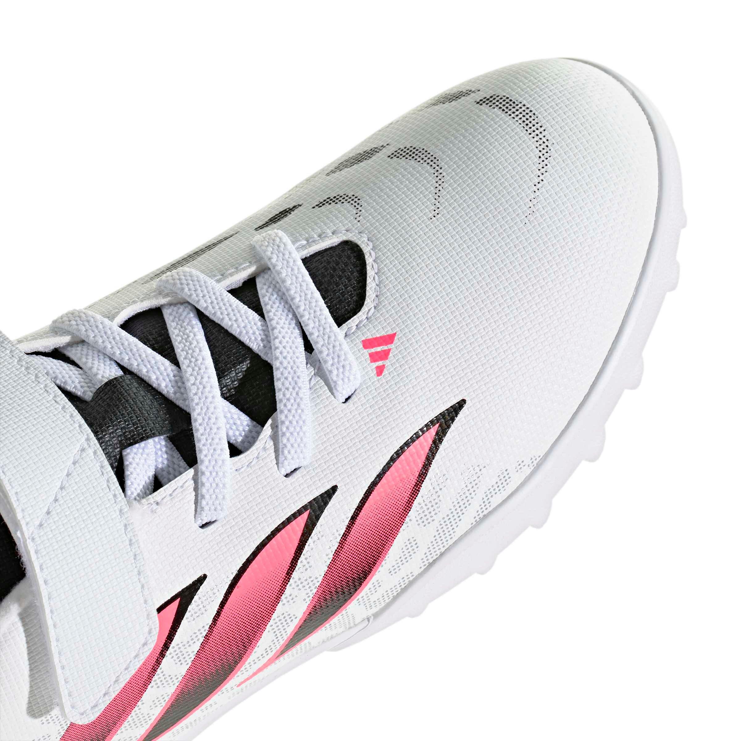 adidas Predator Club Hook & Loop Turf "White/Solar Turbo/Core Black" Grade School Kids' Soccer Shoe - WHITE/SOLAR/BLACK