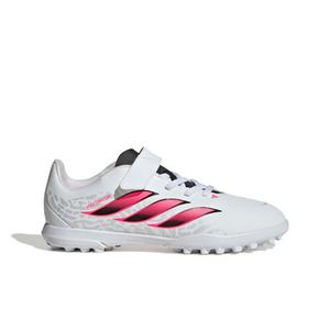 adidas Predator Club Hook & Loop Turf "White/Solar Turbo/Core Black" Grade School Kids' Soccer Shoe - WHITE/SOLAR/BLACK