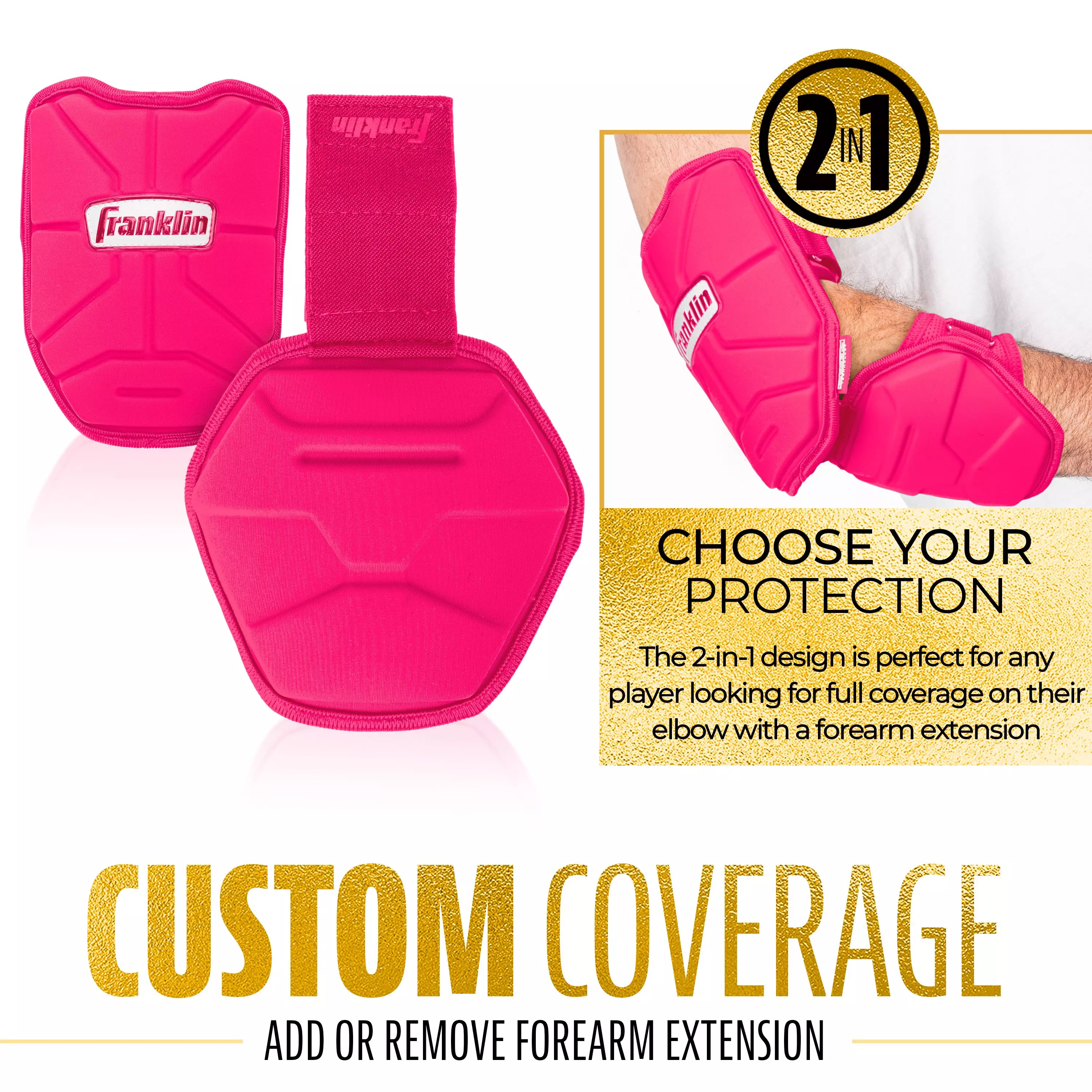 Franklin Sports Adult PRT Protective Elbow Guard - Pink - PINK