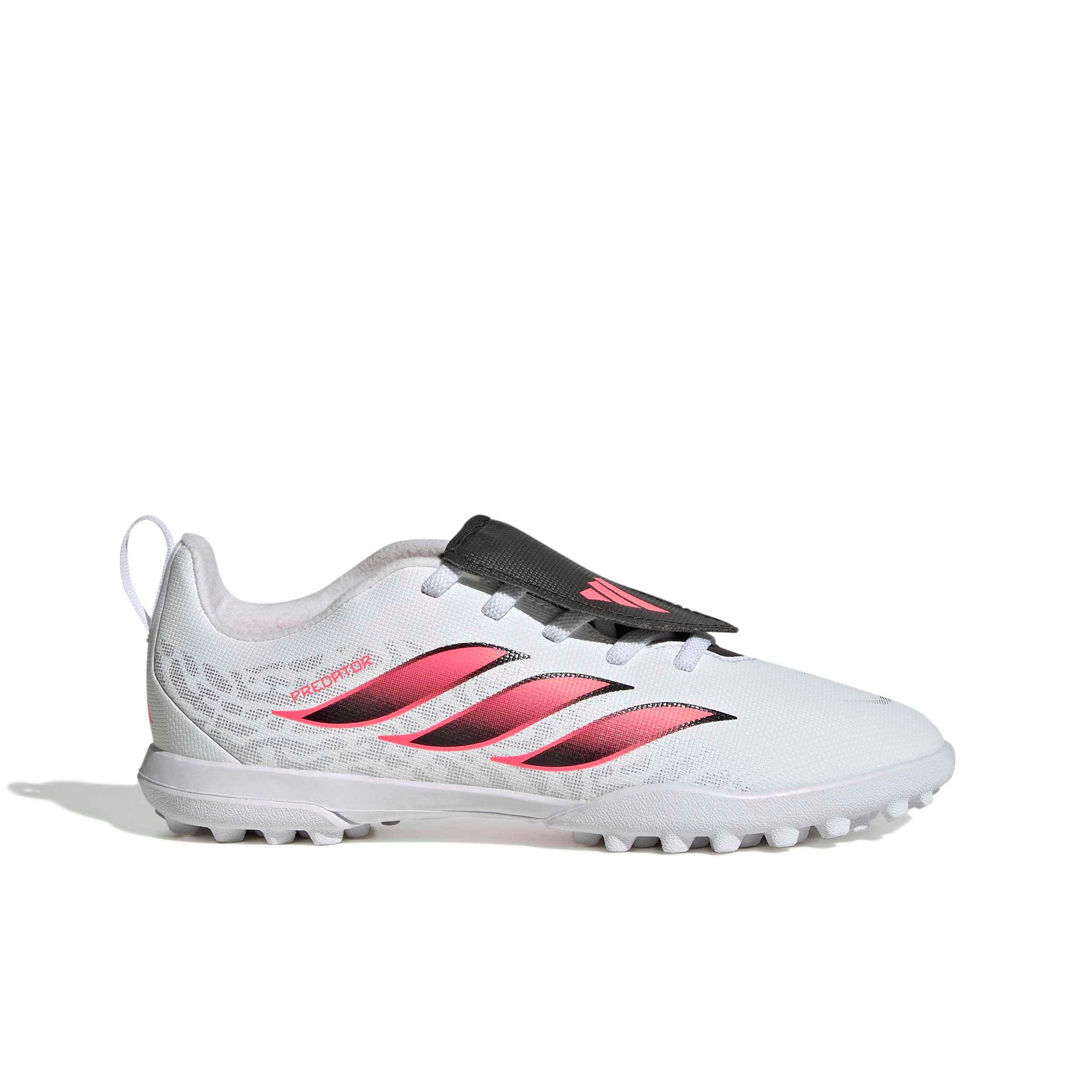 adidas Predator Club FO Tongue EL Turf "White/Solar Turbo/Core Black" Grade School Kids' Soccer Shoe - WHITE/SOLAR/BLACK