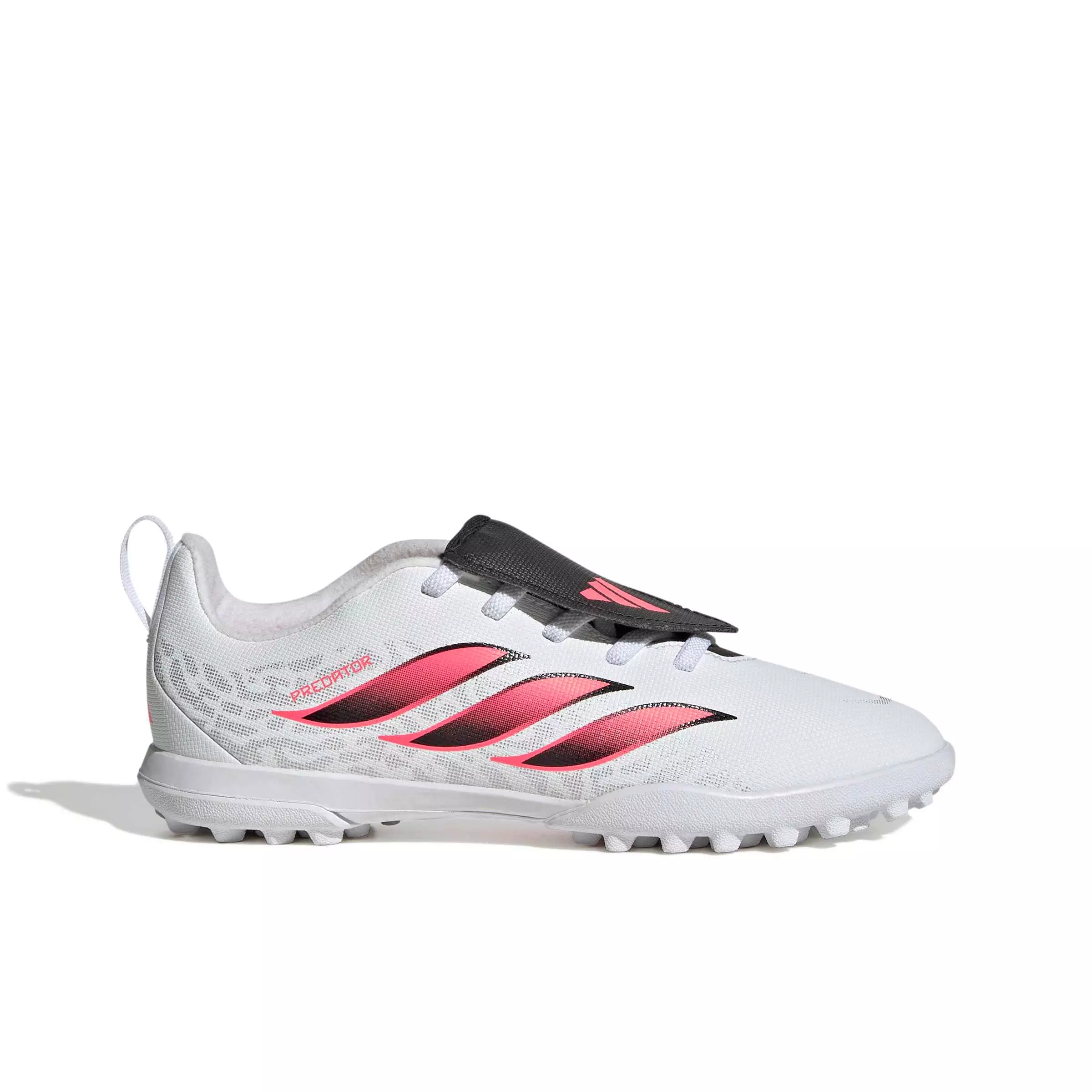 adidas Predator Club FO Tongue EL Turf "White/Solar Turbo/Core Black" Grade School Kids' Soccer Shoe - WHITE/SOLAR/BLACK
