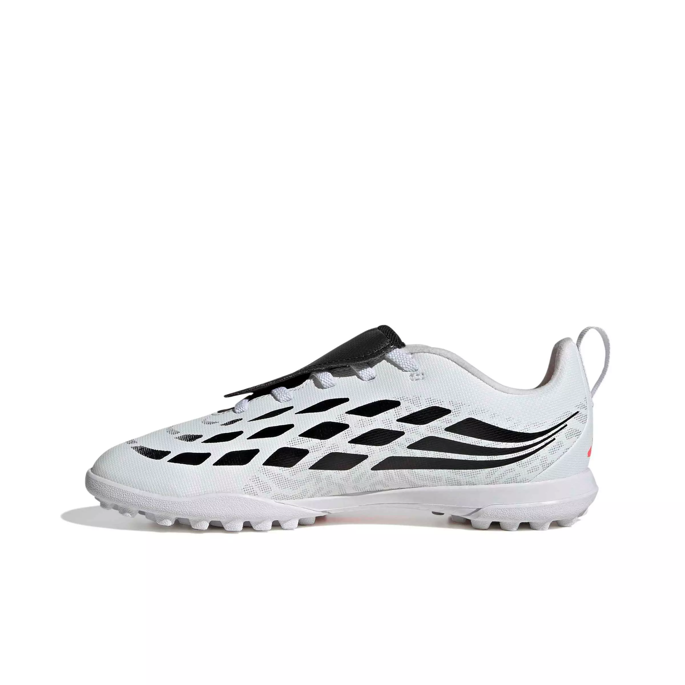 adidas Predator Club FO Tongue EL Turf "White/Solar Turbo/Core Black" Grade School Kids' Soccer Shoe - WHITE/SOLAR/BLACK