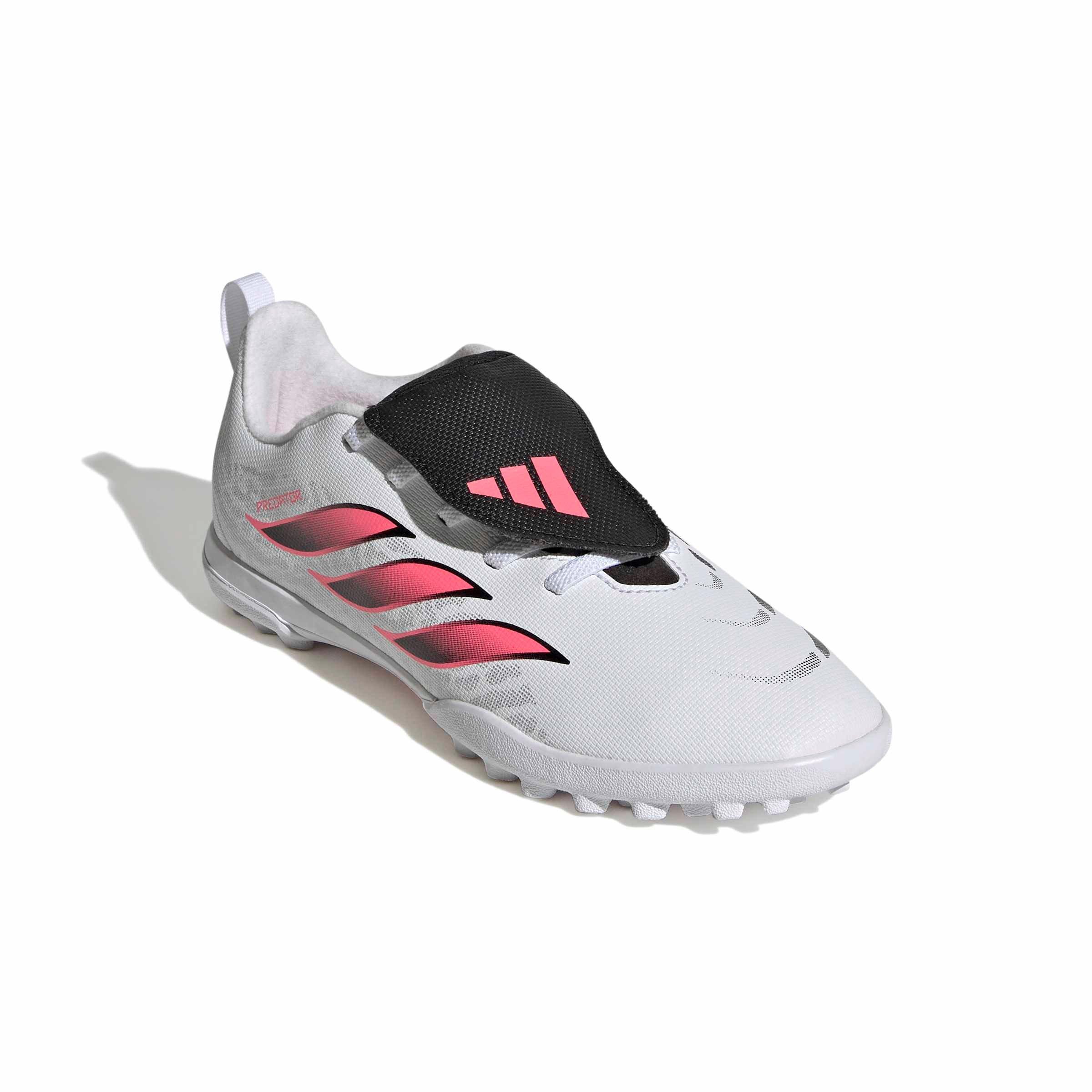 adidas Predator Club FO Tongue EL Turf "White/Solar Turbo/Core Black" Grade School Kids' Soccer Shoe - WHITE/SOLAR/BLACK