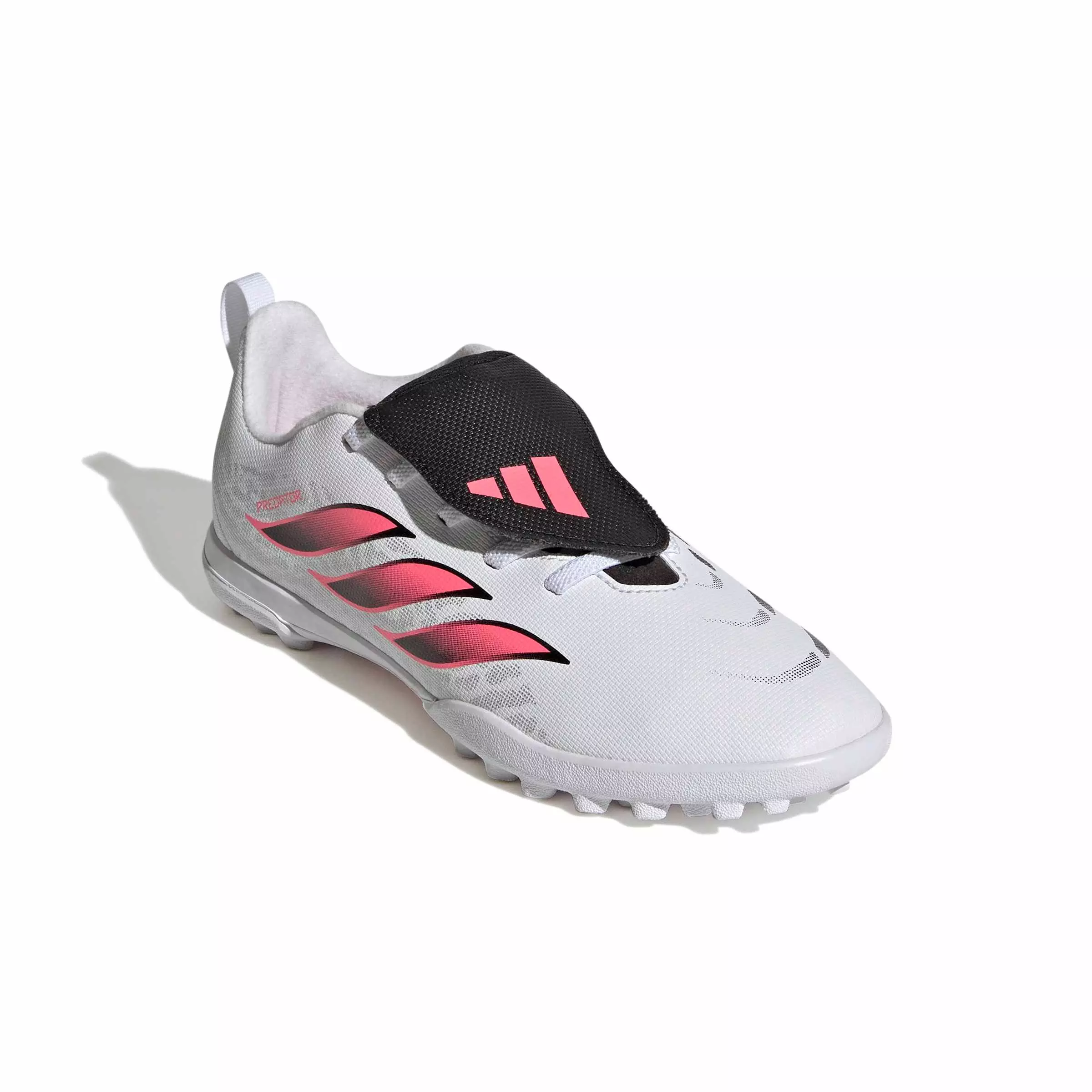 adidas Predator Club FO Tongue EL Turf "White/Solar Turbo/Core Black" Grade School Kids' Soccer Shoe - WHITE/SOLAR/BLACK