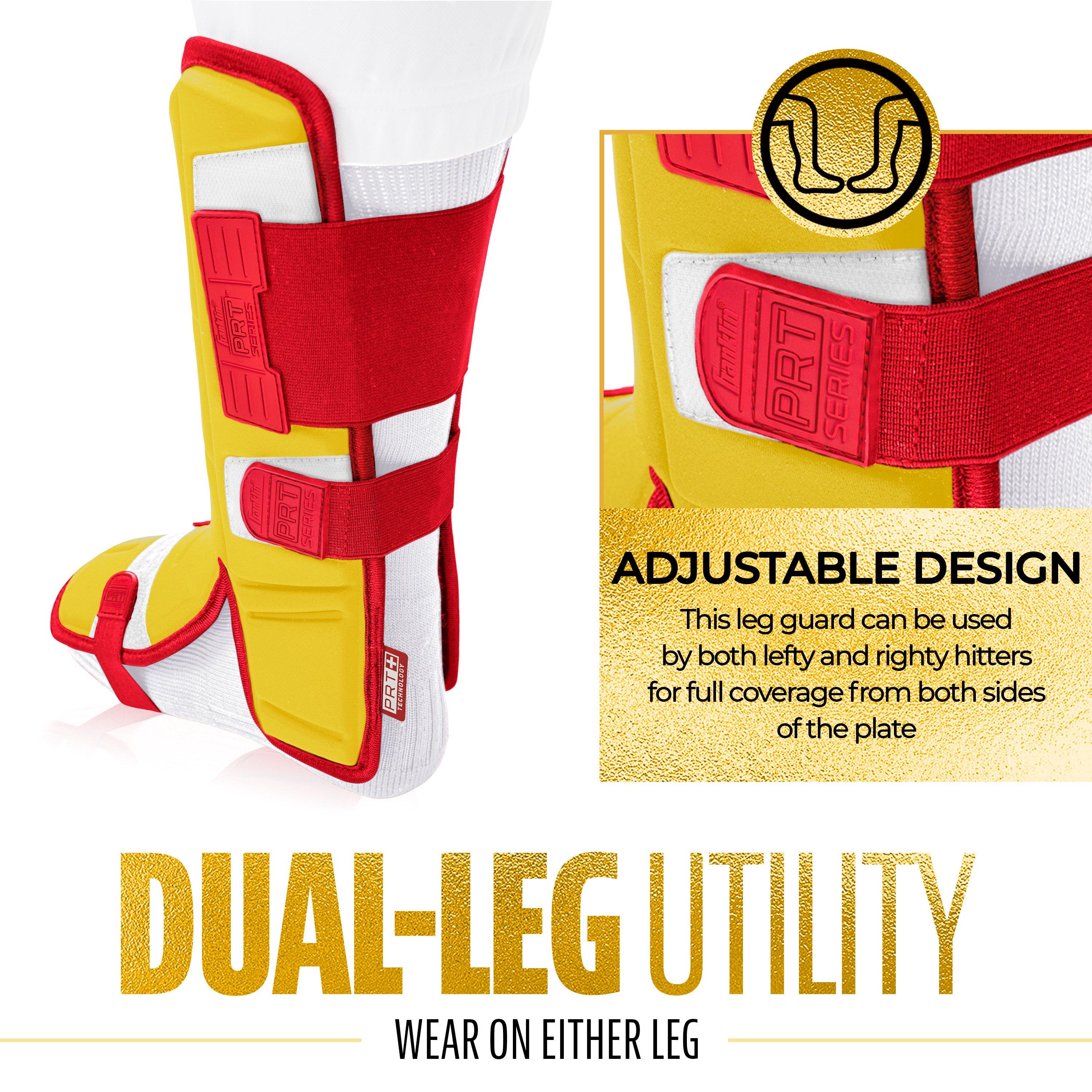 Franklin Sports Adult PRT Protective Leg Guard - Yellow/Red - YELLOW/RED Thumbnail View 6