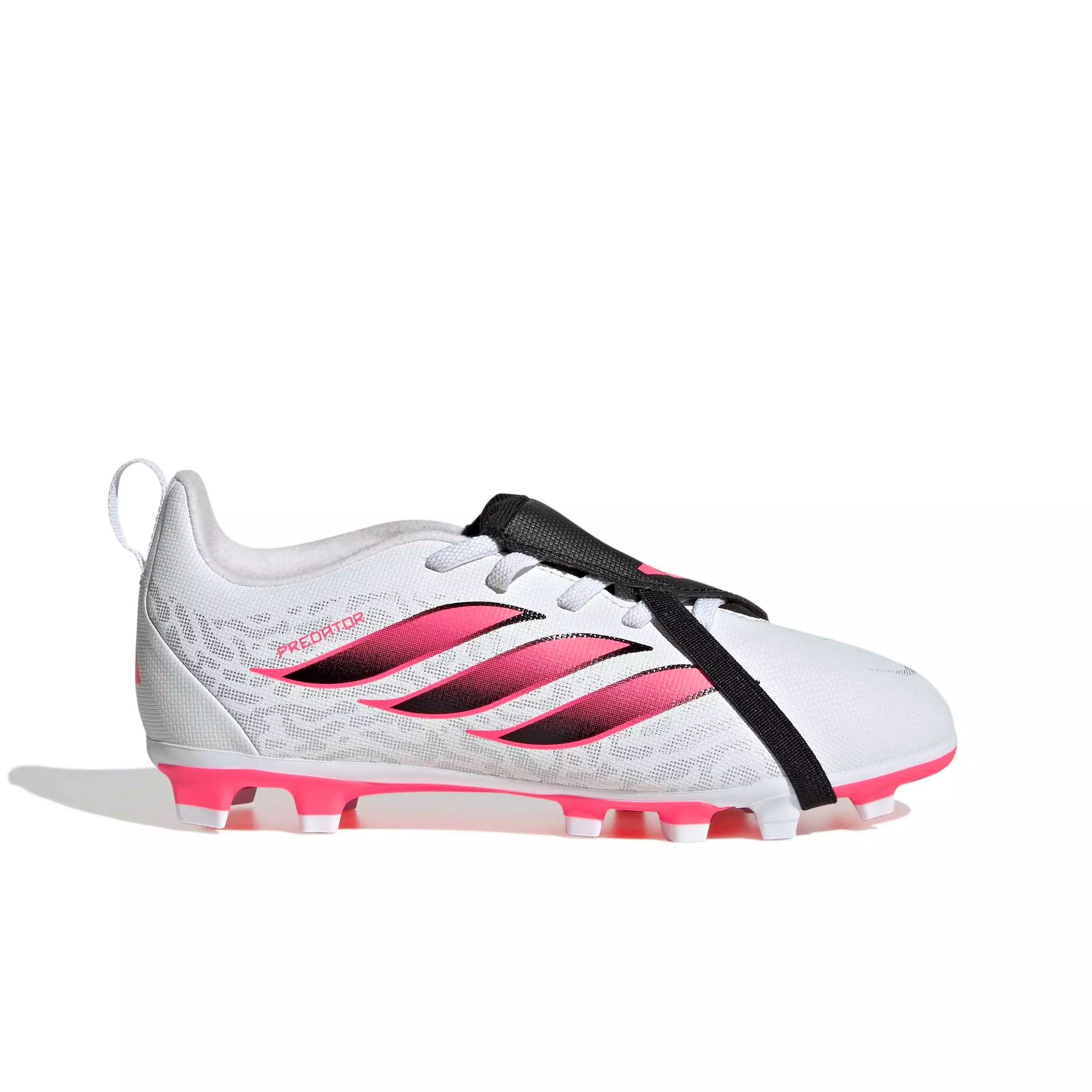 adidas Predator Club Fold-Over Tongue MG "White/Solar Turbo/Black" Grade School Kids' Soccer Cleat - WHITE/SOLAR/BLACK