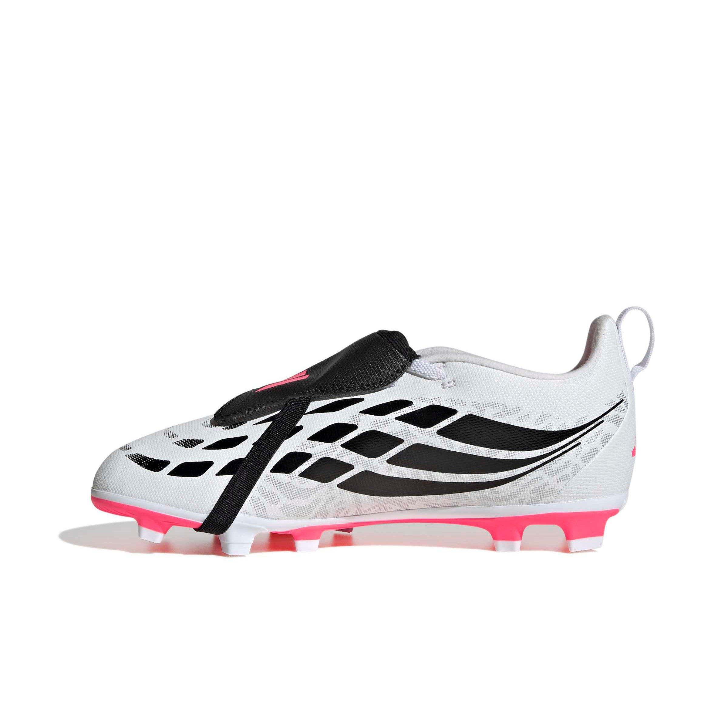 adidas Predator Club Fold-Over Tongue MG "White/Solar Turbo/Black" Grade School Kids' Soccer Cleat - WHITE/SOLAR/BLACK