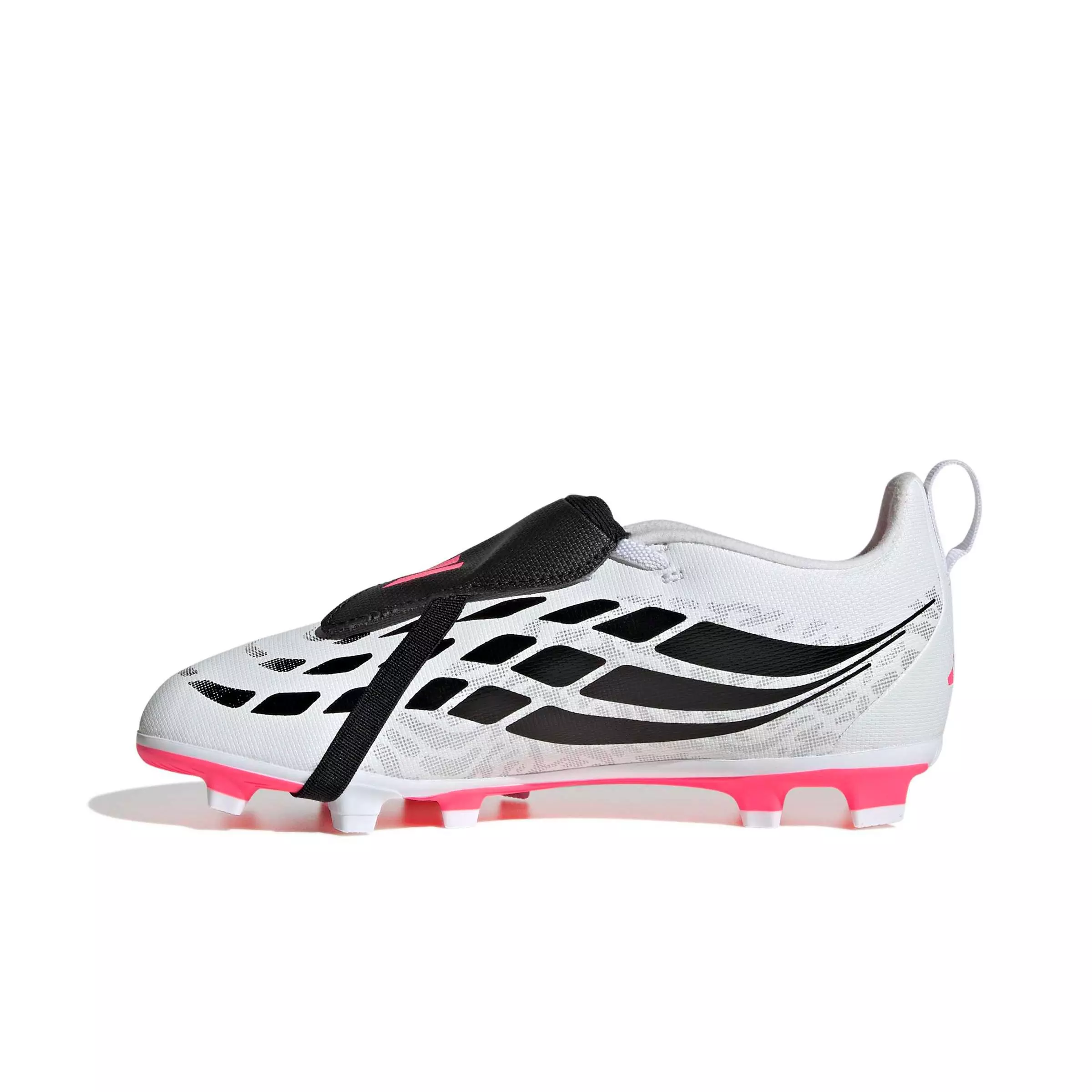 adidas Predator Club Fold-Over Tongue MG "White/Solar Turbo/Black" Grade School Kids' Soccer Cleat - WHITE/SOLAR/BLACK