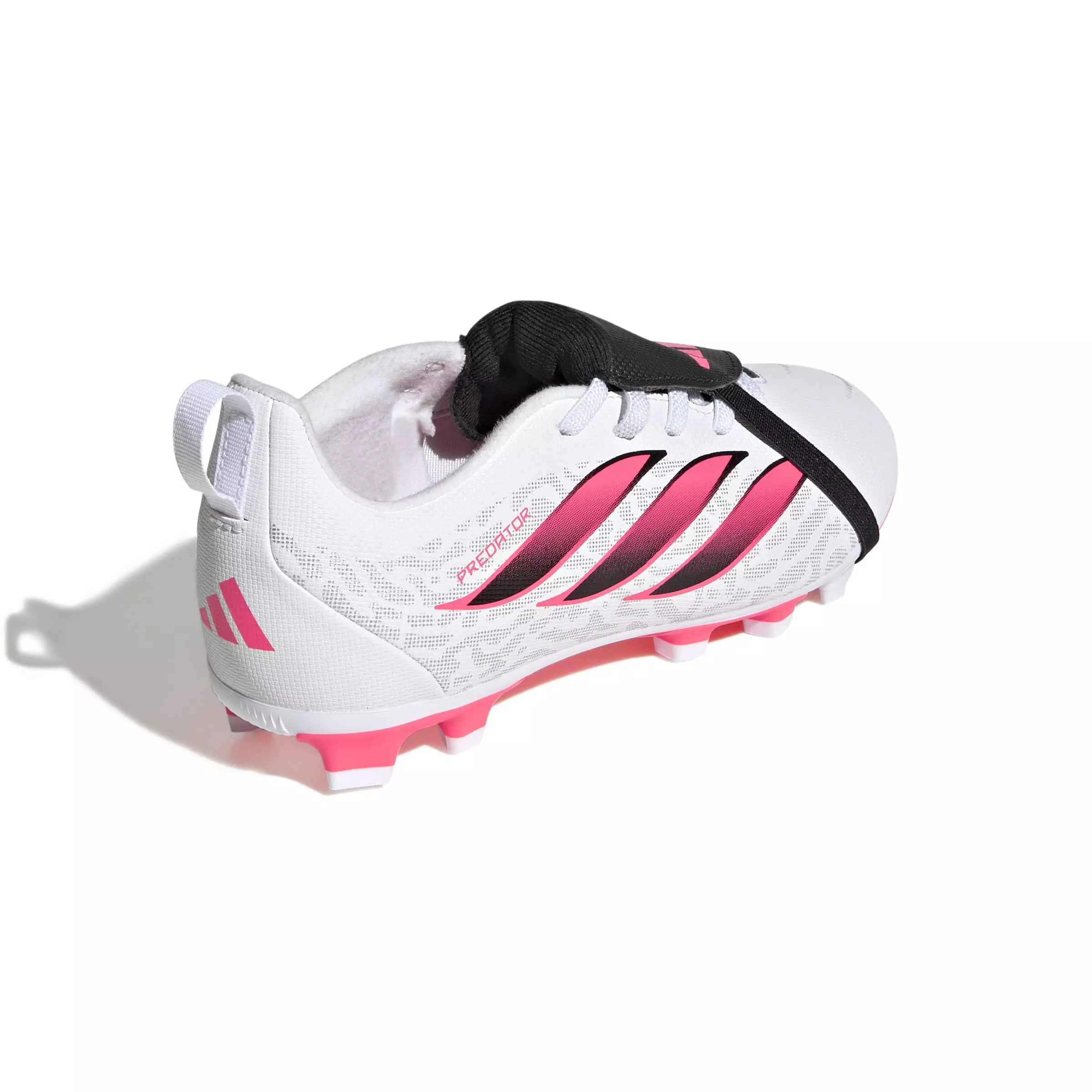 adidas Predator Club Fold-Over Tongue MG "White/Solar Turbo/Black" Grade School Kids' Soccer Cleat - WHITE/SOLAR/BLACK