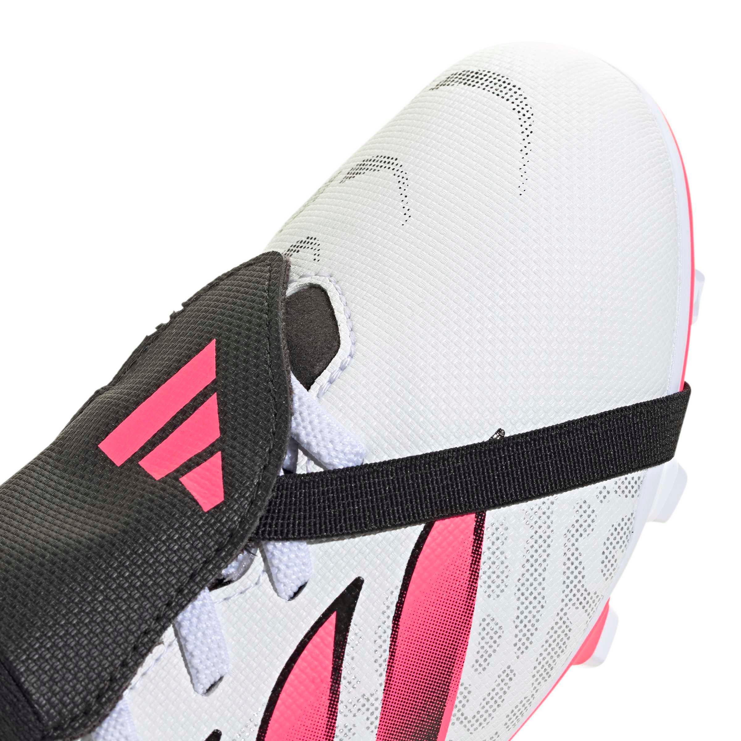 adidas Predator Club Fold-Over Tongue MG "White/Solar Turbo/Black" Grade School Kids' Soccer Cleat - WHITE/SOLAR/BLACK