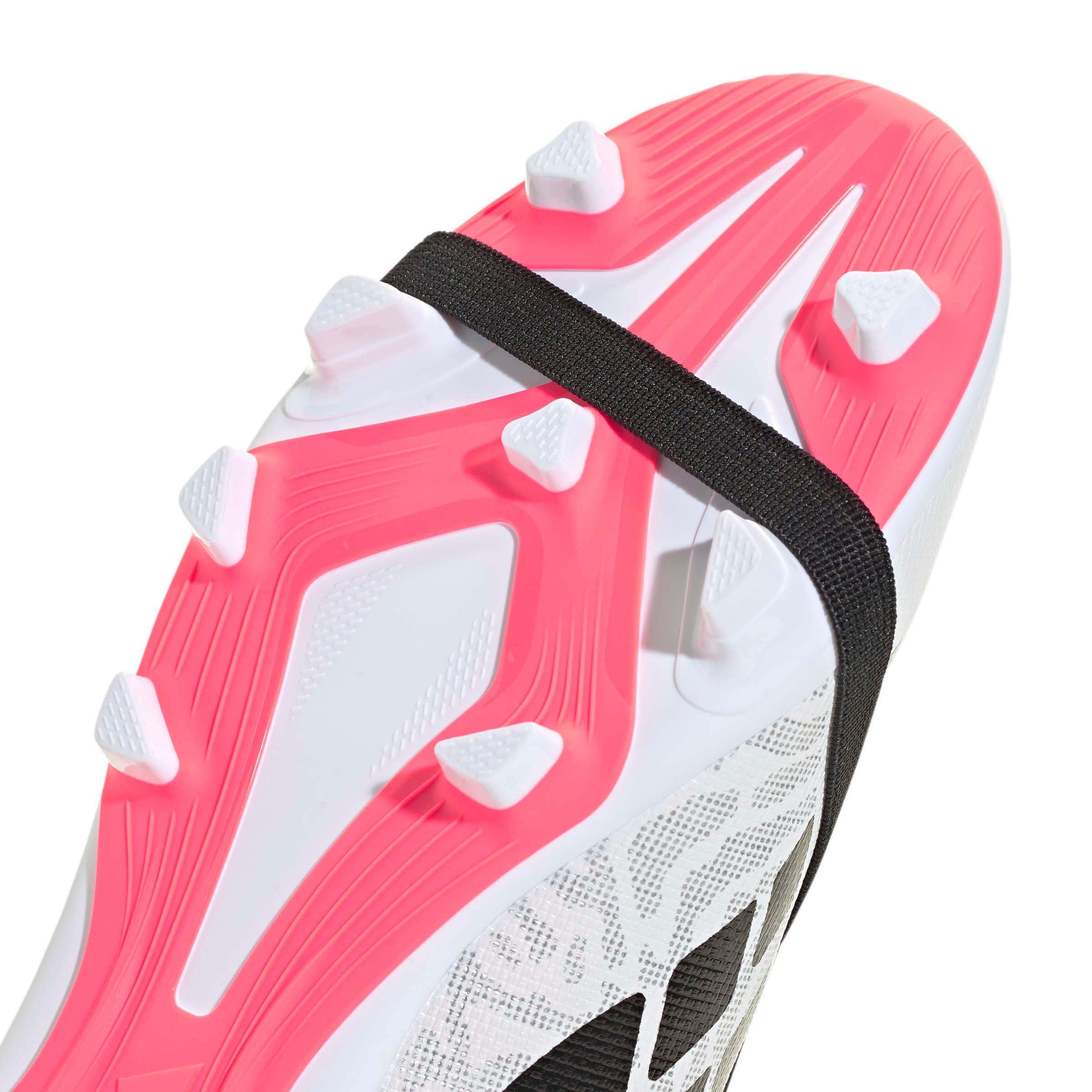 adidas Predator Club Fold-Over Tongue MG "White/Solar Turbo/Black" Grade School Kids' Soccer Cleat - WHITE/SOLAR/BLACK