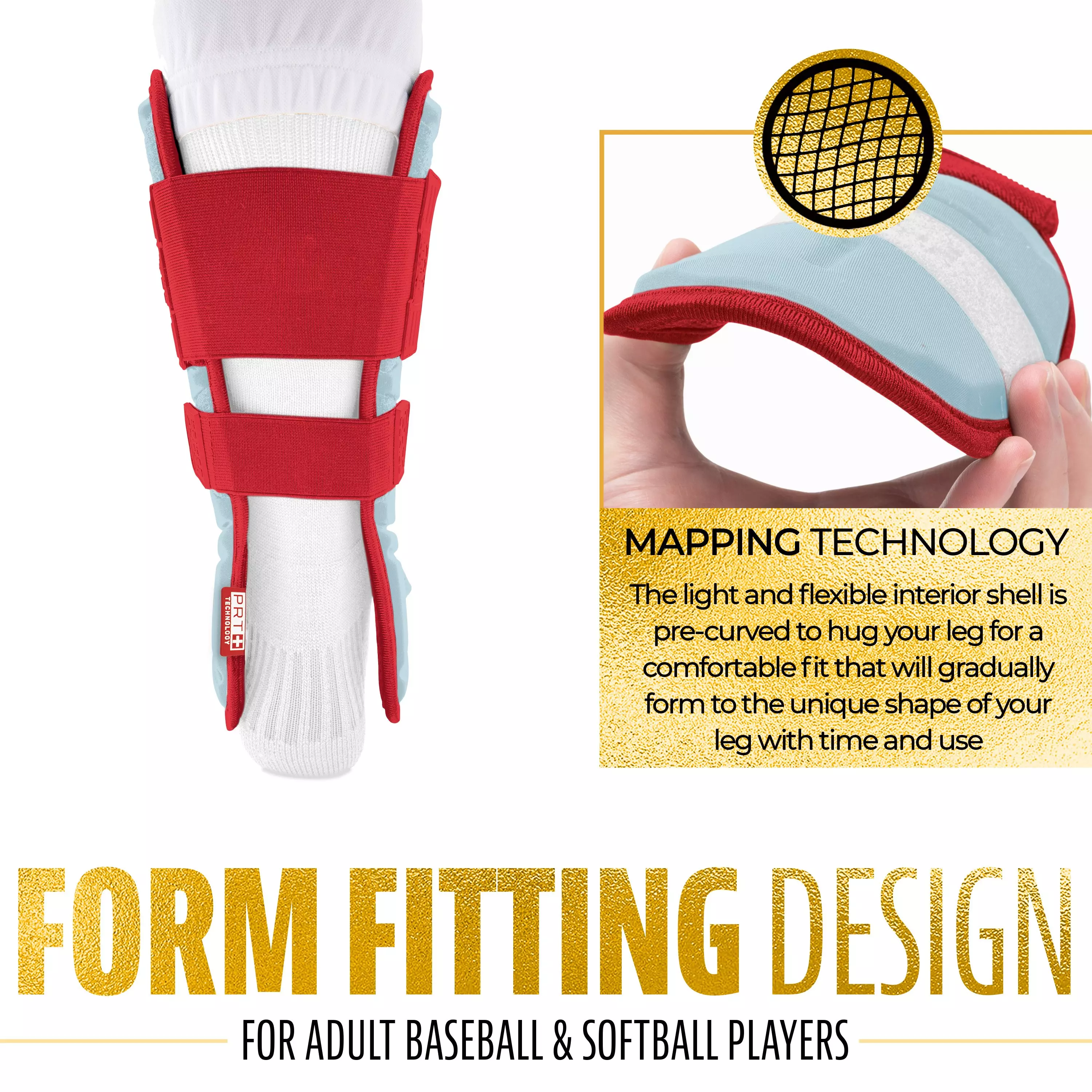 Franklin Sports Adult PRT Protective Leg Guard - Carolina Blue - CAROLINA BLUE