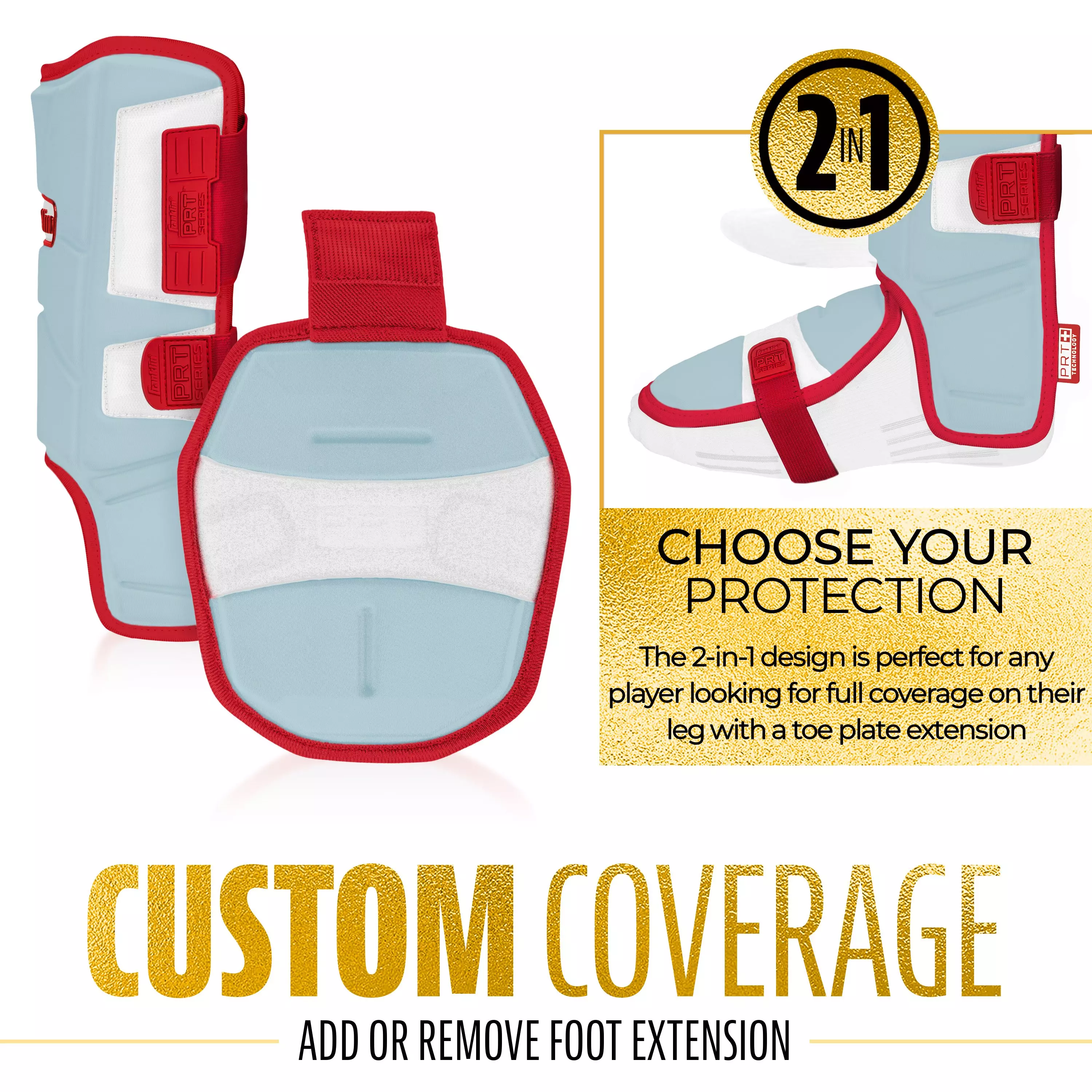 Franklin Sports Adult PRT Protective Leg Guard - Carolina Blue - CAROLINA BLUE