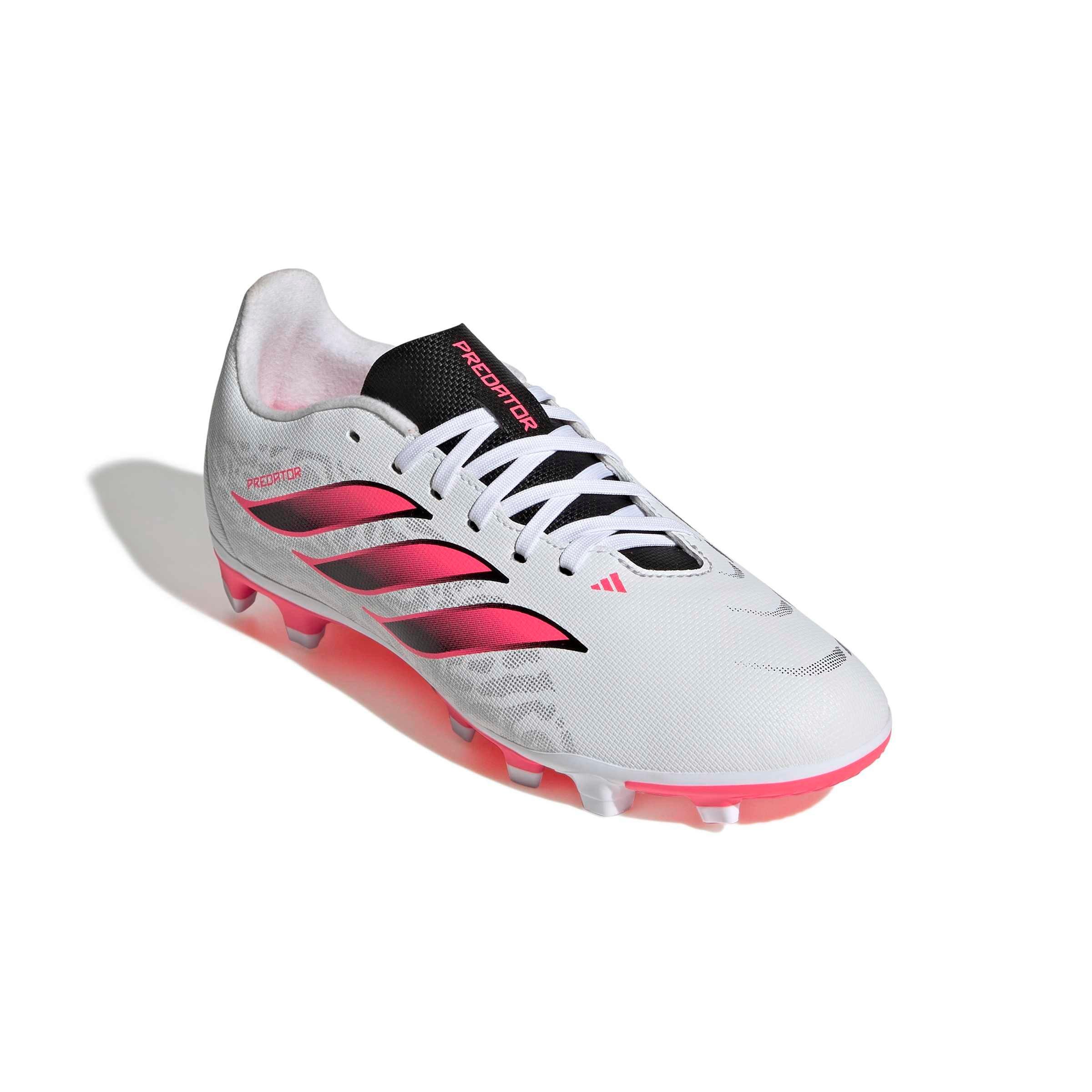 adidas Predator Club MG "Ftwr White/Solar Turbo/Core Black" Grade School Kids' Soccer Cleat - WHITE/SOLAR/BLACK