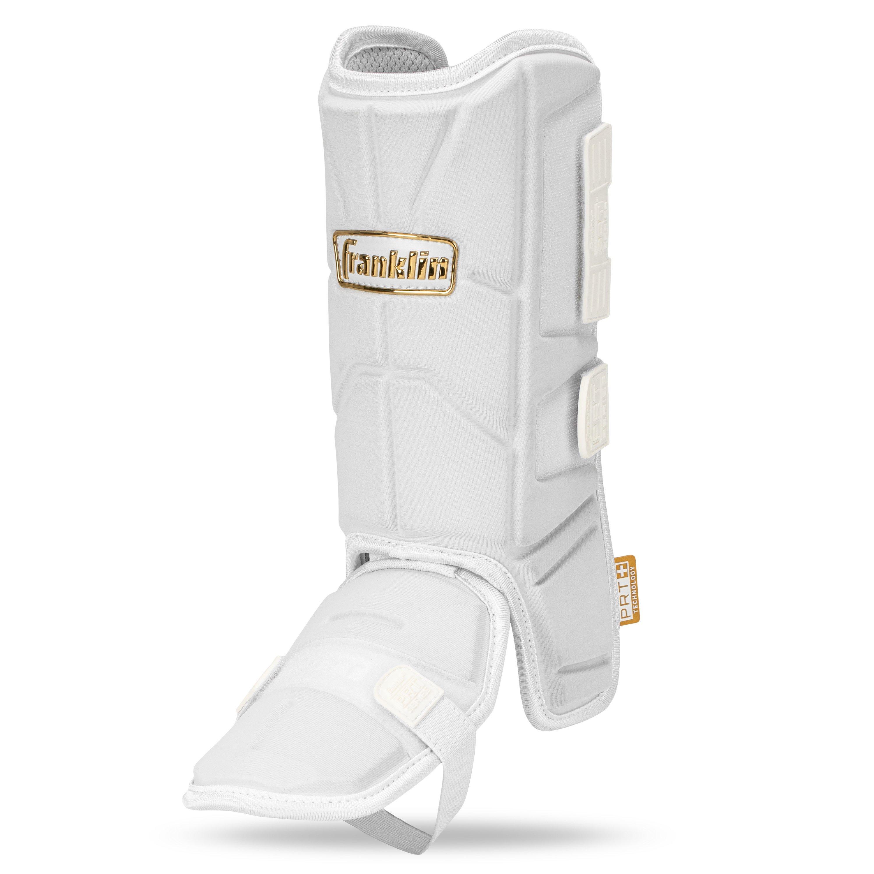 Franklin Sports Adult PRT Protective Leg Guard - White/Gold - WHITE/GOLD Thumbnail View 1