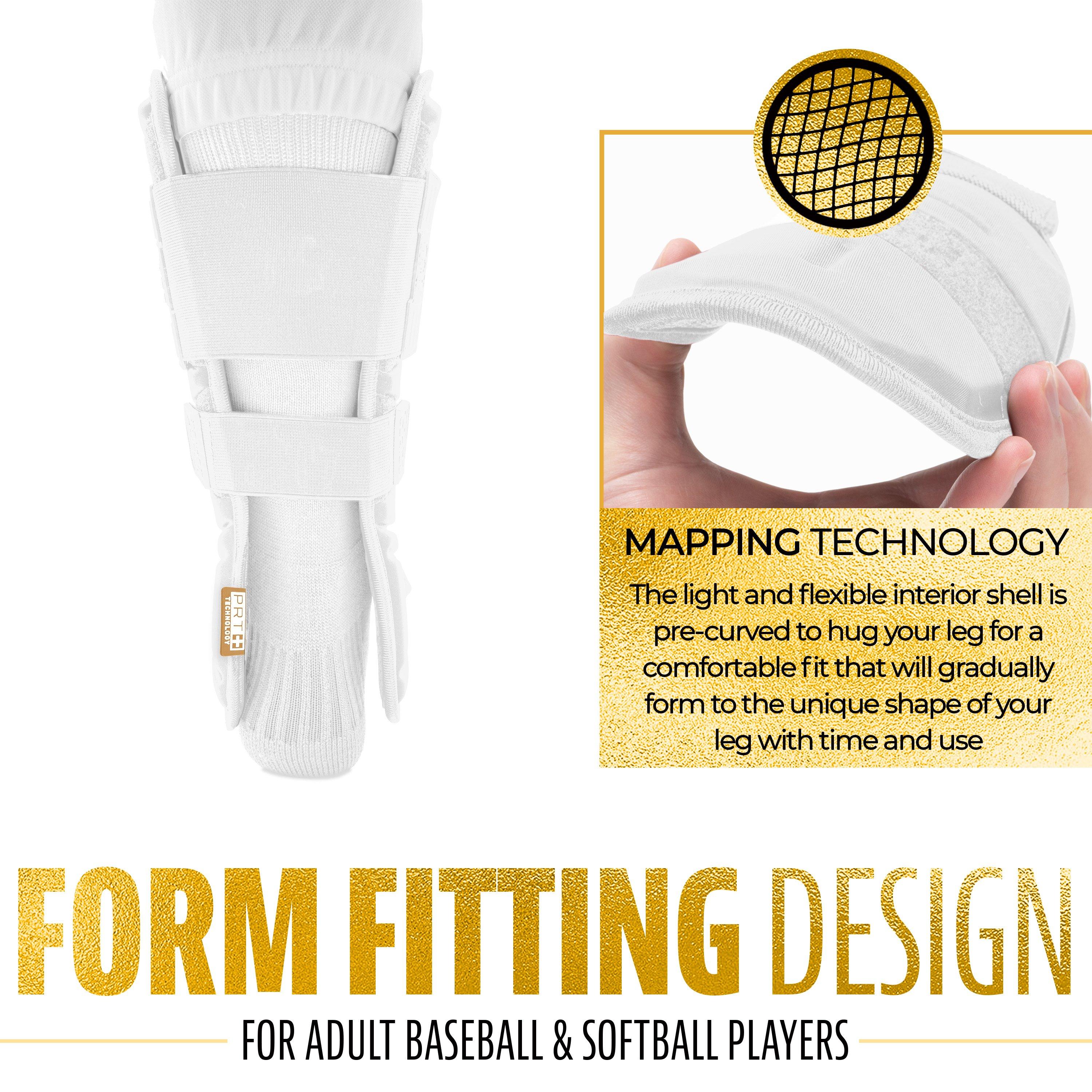 Franklin Sports Adult PRT Protective Leg Guard - White/Gold - WHITE/GOLD Thumbnail View 8