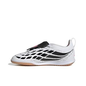 adidas Predator Club Fold-Over Tongue IC "White/Solar Turbo/Black" Grade School Kids' Soccer Shoe - WHITE/SOLAR/BLACK