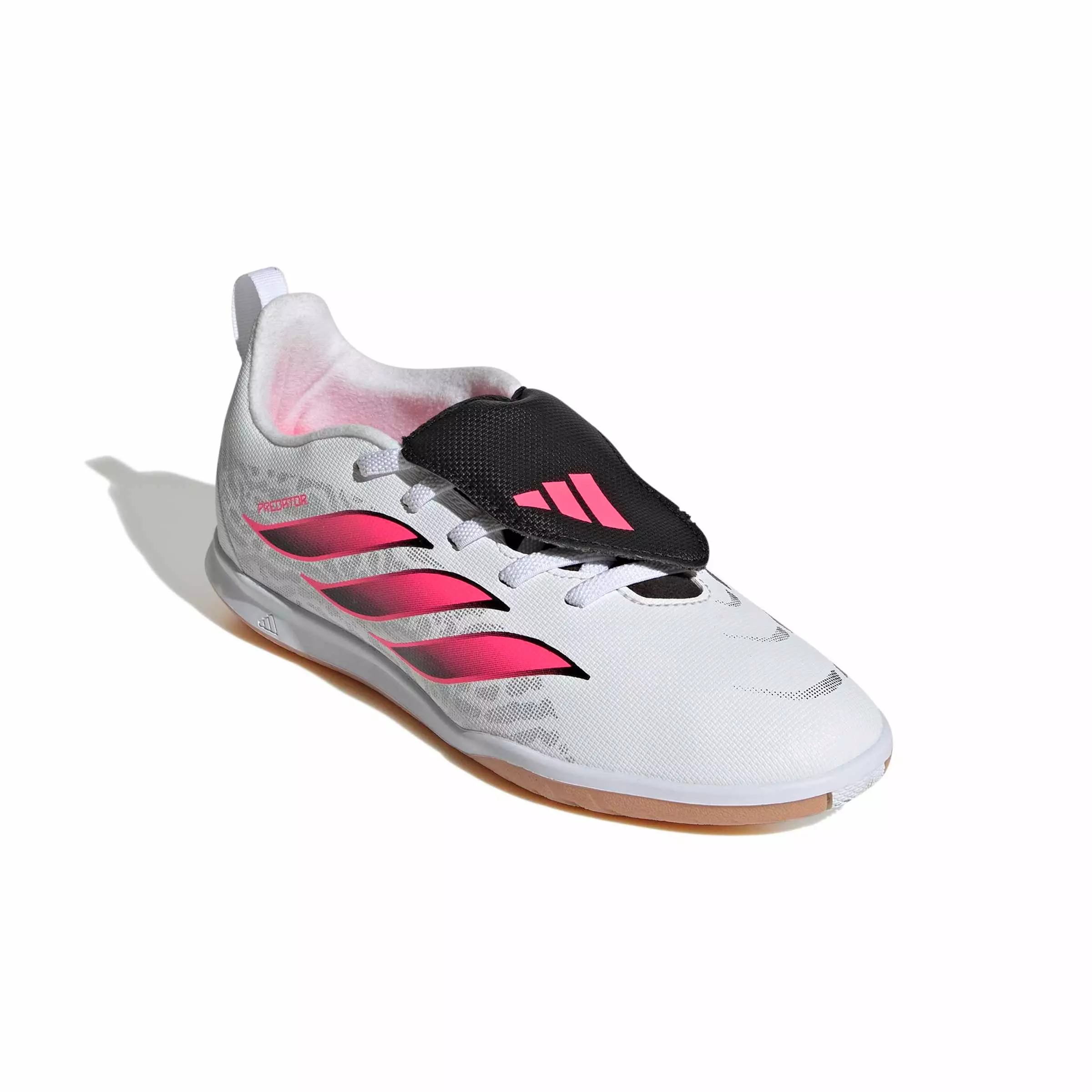 adidas Predator Club Fold-Over Tongue IC "White/Solar Turbo/Black" Grade School Kids' Soccer Shoe - WHITE/SOLAR/BLACK