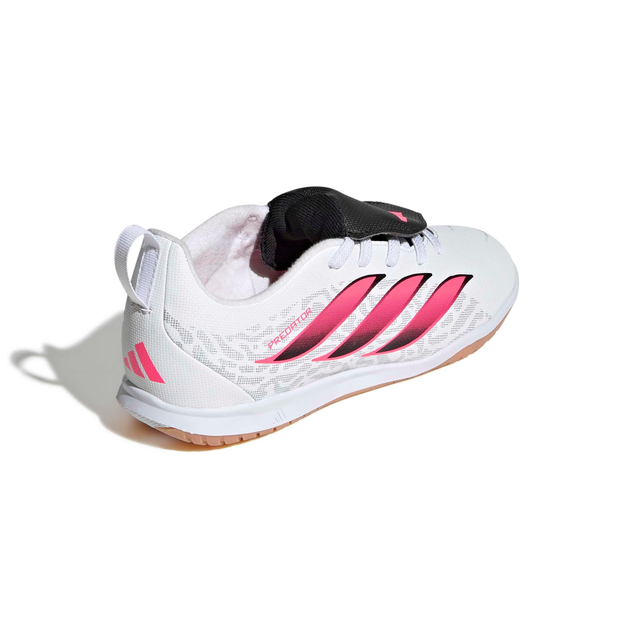 adidas Predator Club Fold-Over Tongue IC "White/Solar Turbo/Black" Grade School Kids' Soccer Shoe - WHITE/SOLAR/BLACK