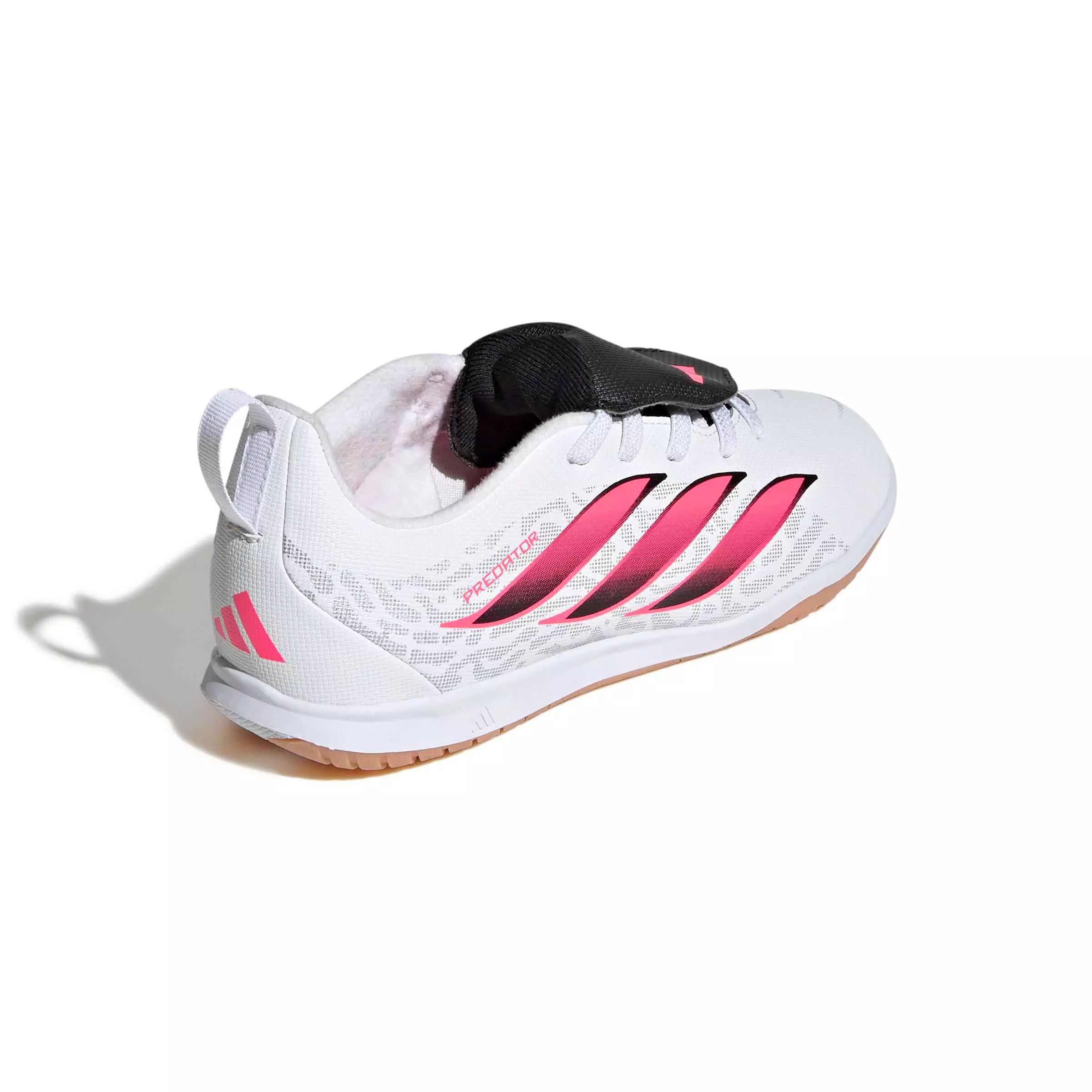 adidas Predator Club Fold-Over Tongue IC "White/Solar Turbo/Black" Grade School Kids' Soccer Shoe - WHITE/SOLAR/BLACK
