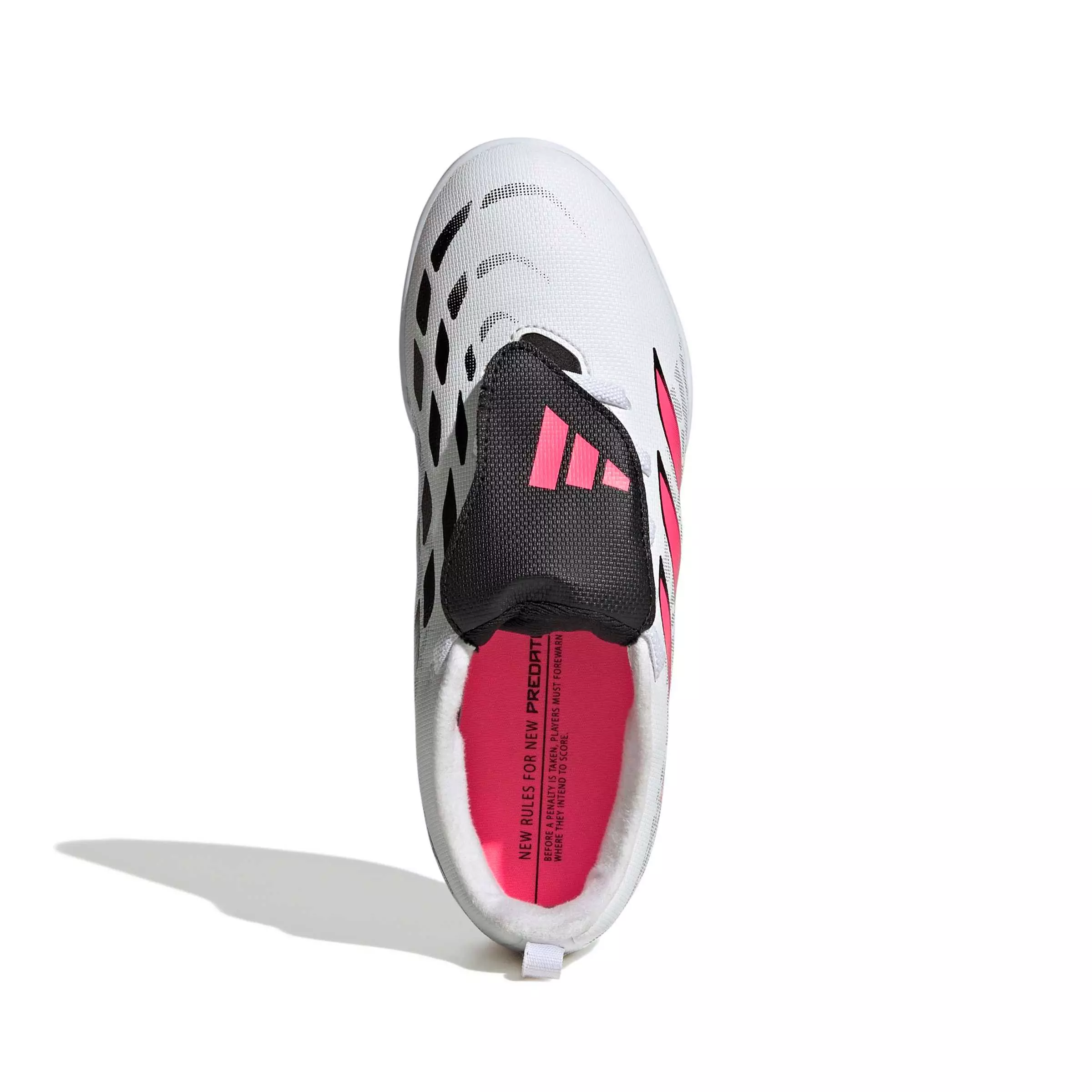 adidas Predator Club Fold-Over Tongue IC "White/Solar Turbo/Black" Grade School Kids' Soccer Shoe - WHITE/SOLAR/BLACK