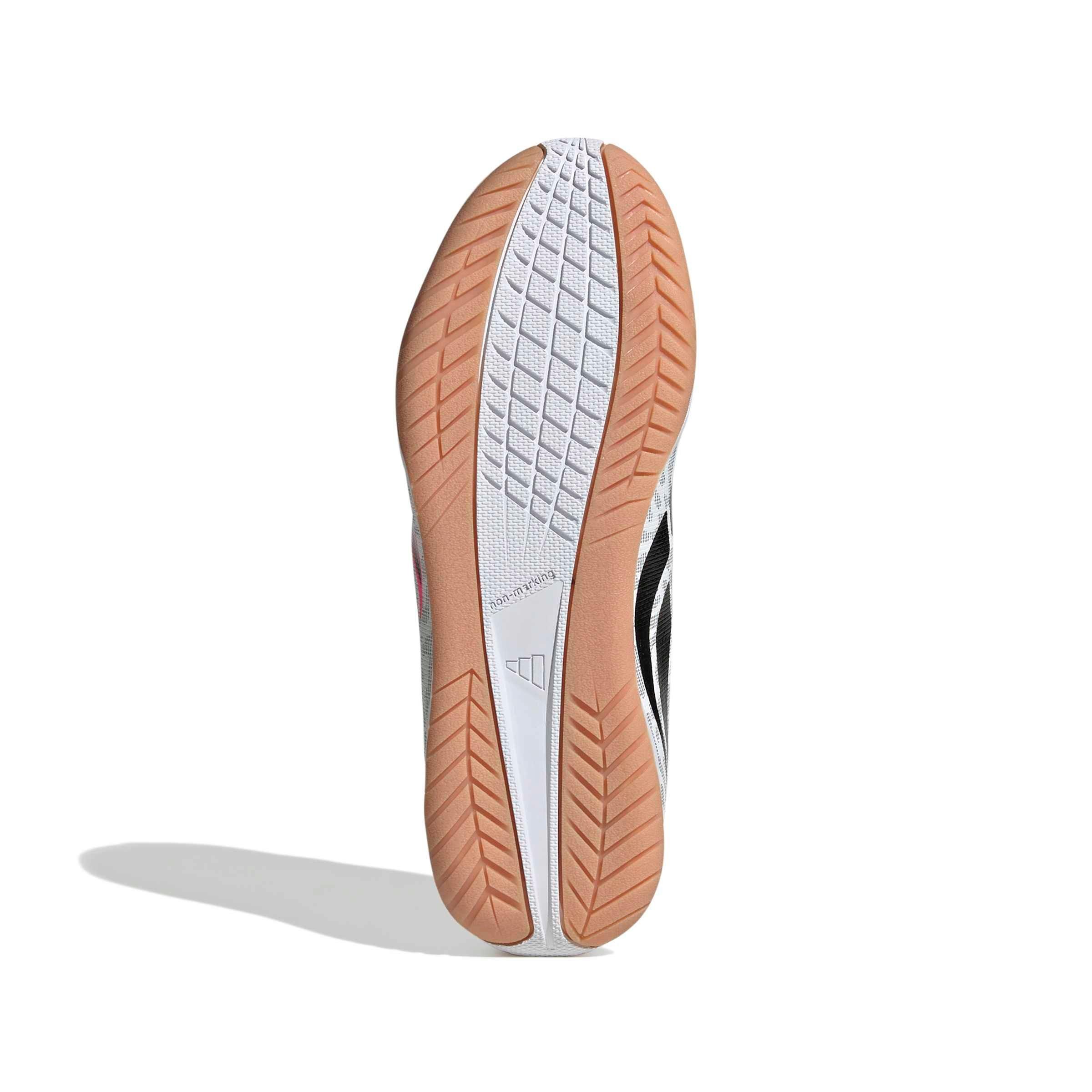 adidas Predator Club Fold-Over Tongue IC "White/Solar Turbo/Black" Grade School Kids' Soccer Shoe - WHITE/SOLAR/BLACK