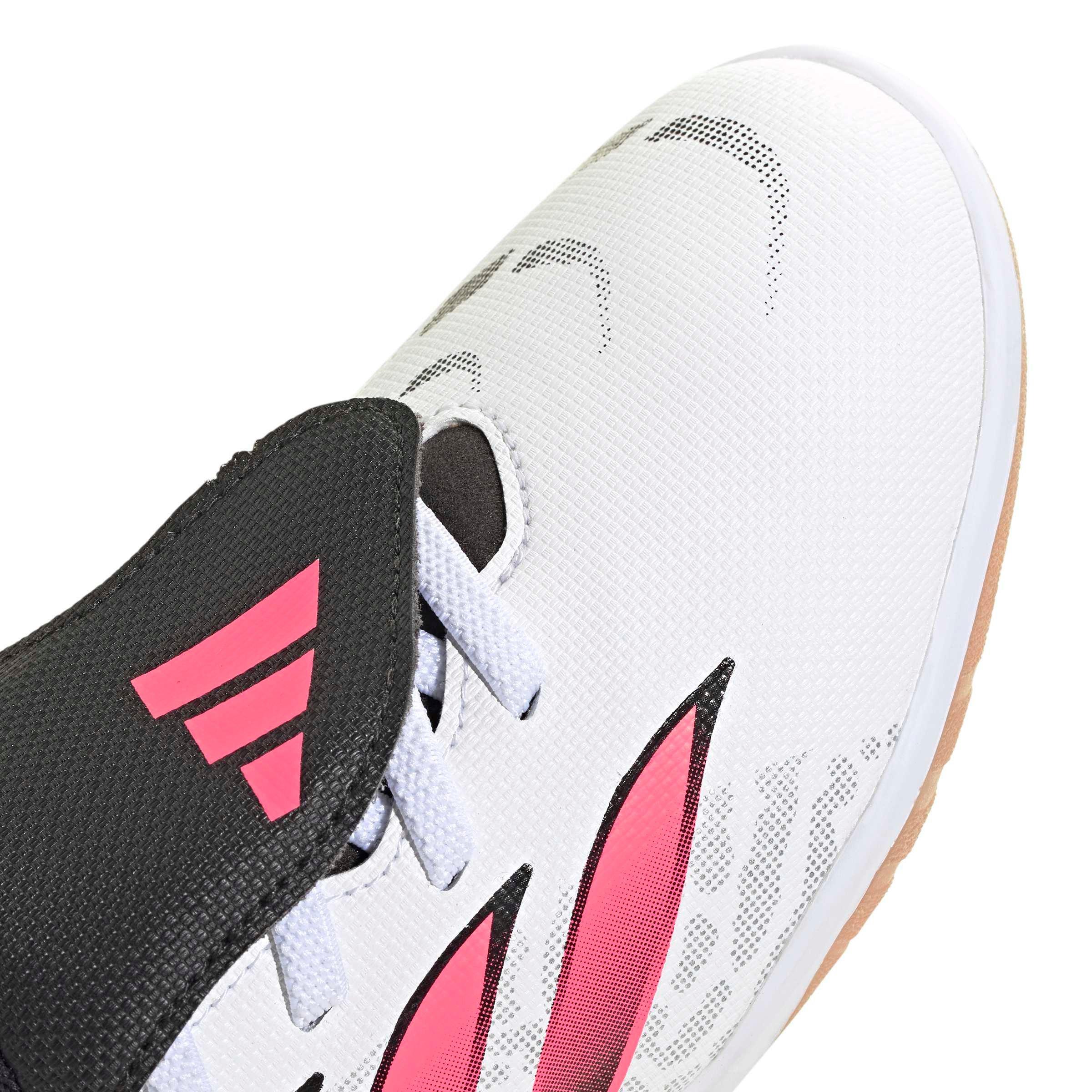 adidas Predator Club Fold-Over Tongue IC "White/Solar Turbo/Black" Grade School Kids' Soccer Shoe - WHITE/SOLAR/BLACK