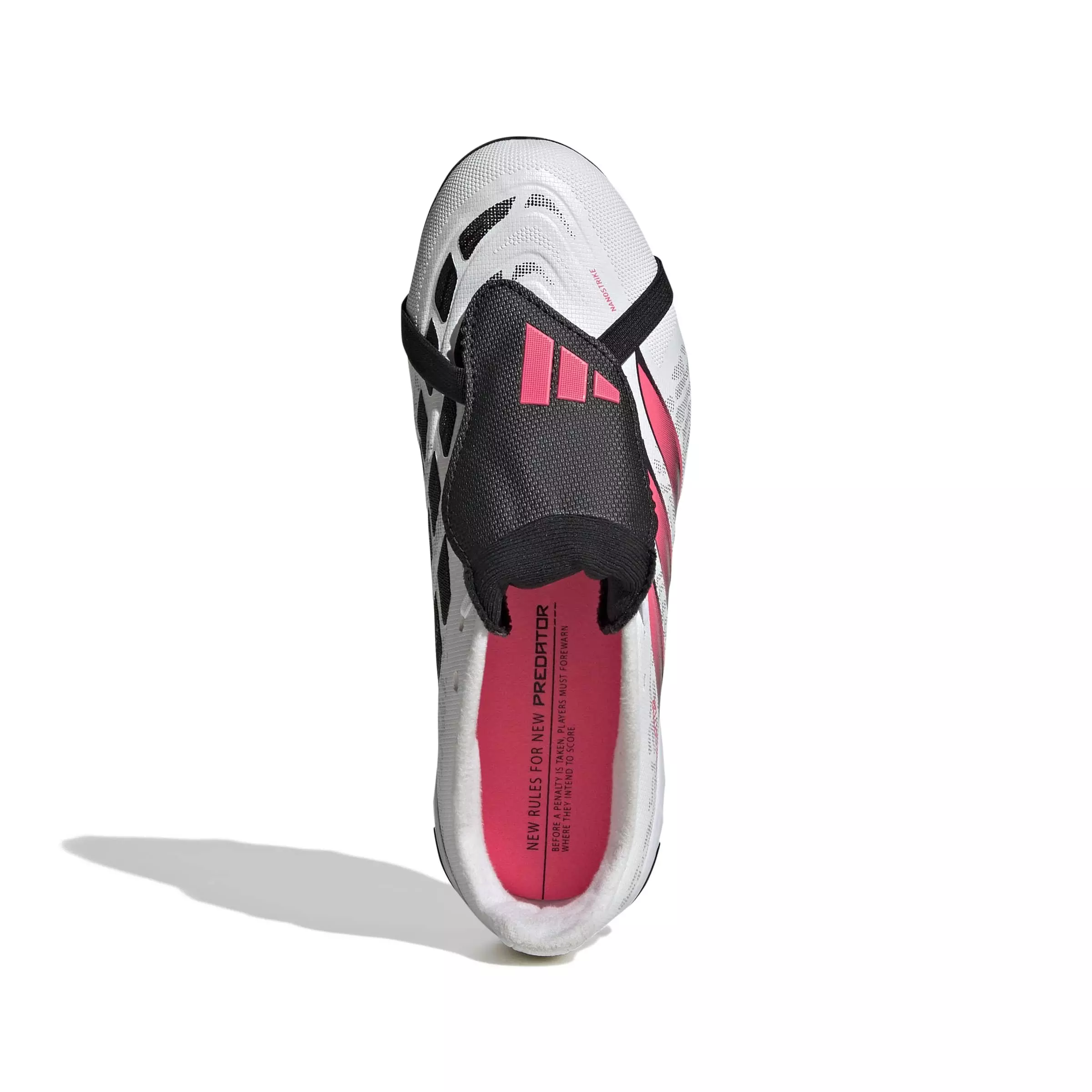 adidas Predator League Fold-Over Tongue FG "White/Solar Turbo/Black" Grade School Kids' Soccer Cleat - WHITE/SOLAR/BLACK