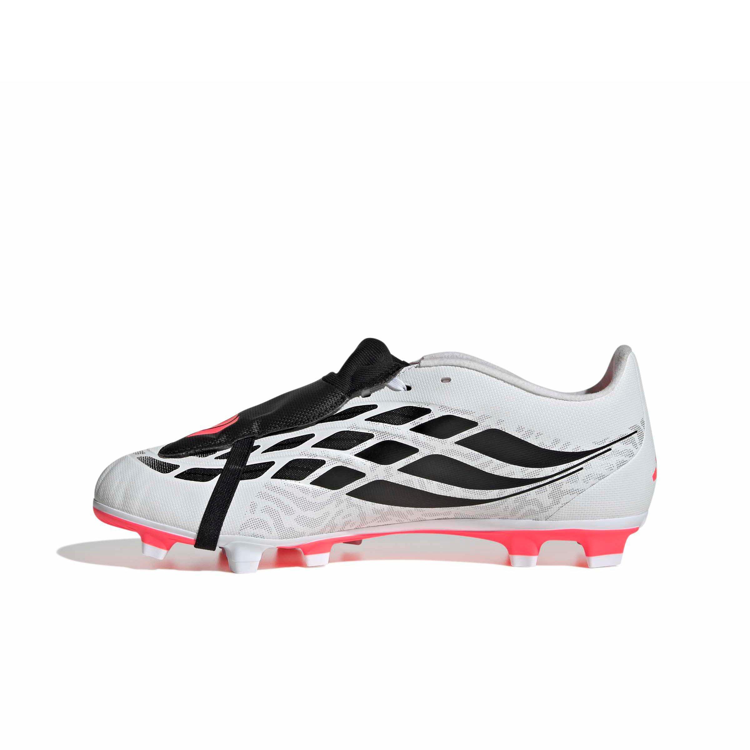 adidas Predator Club Fold-Over Tongue MG "Ftwr White/Solar Turbo/Core Black" Men's Soccer Cleat - WHITE/SOLAR/BLACK