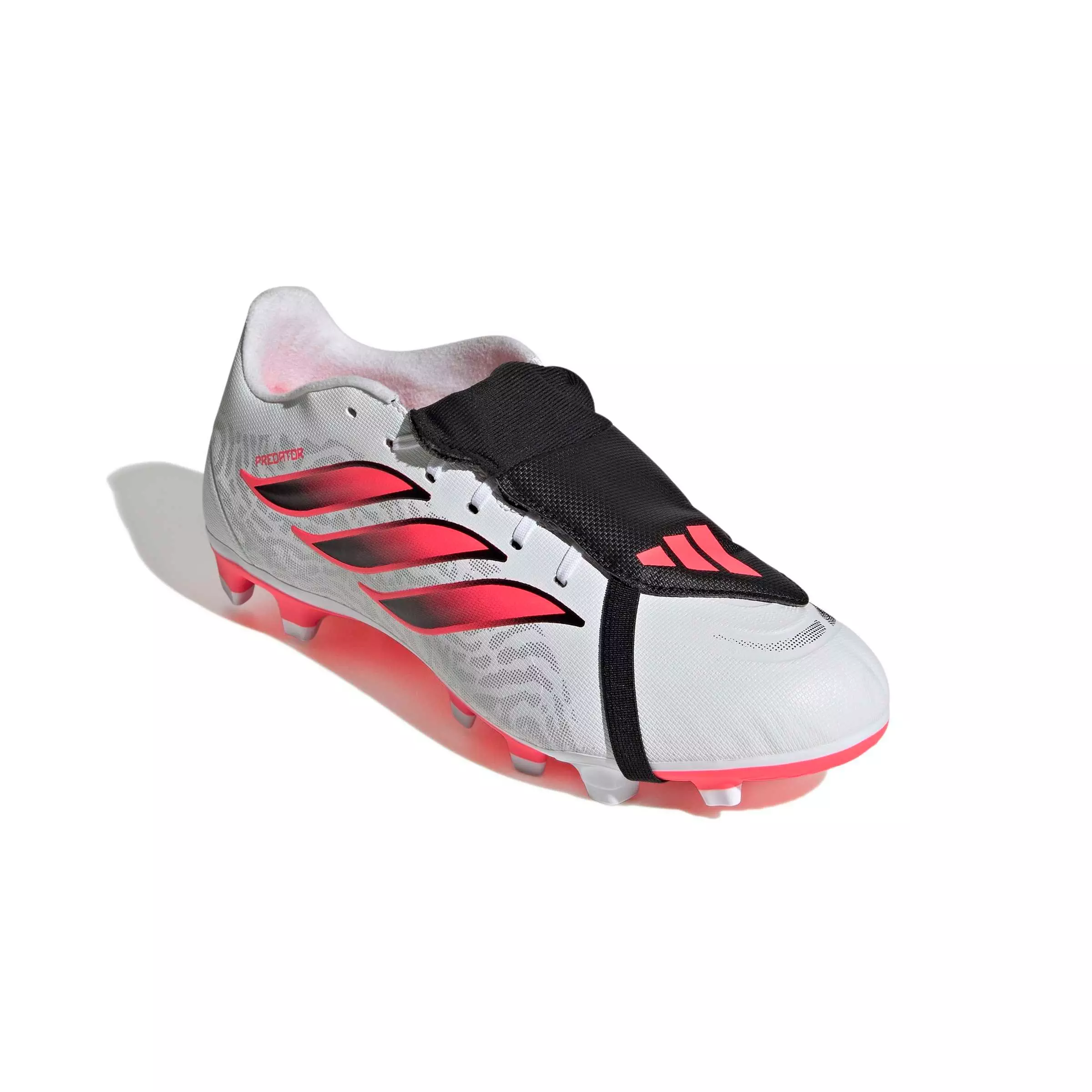 adidas Predator Club Fold-Over Tongue MG "Ftwr White/Solar Turbo/Core Black" Men's Soccer Cleat - WHITE/SOLAR/BLACK