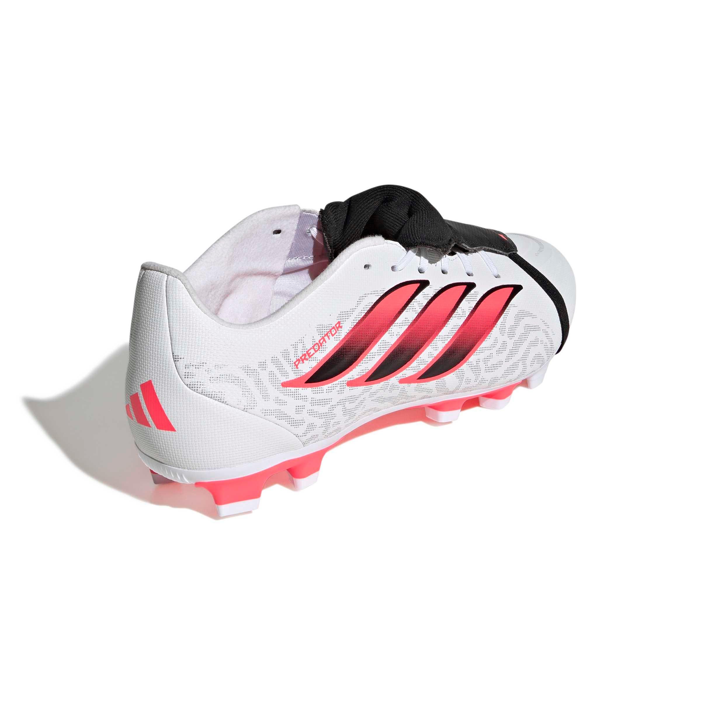 adidas Predator Club Fold-Over Tongue MG "Ftwr White/Solar Turbo/Core Black" Men's Soccer Cleat - WHITE/SOLAR/BLACK