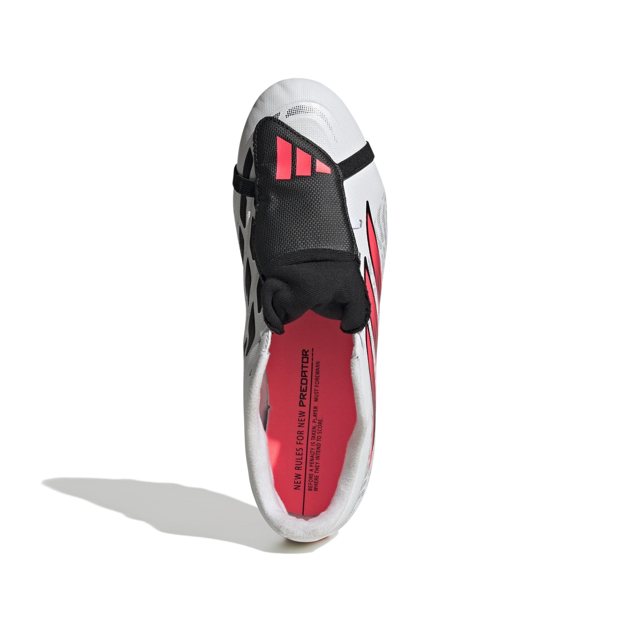 adidas Predator Club Fold-Over Tongue MG "Ftwr White/Solar Turbo/Core Black" Men's Soccer Cleat - WHITE/SOLAR/BLACK