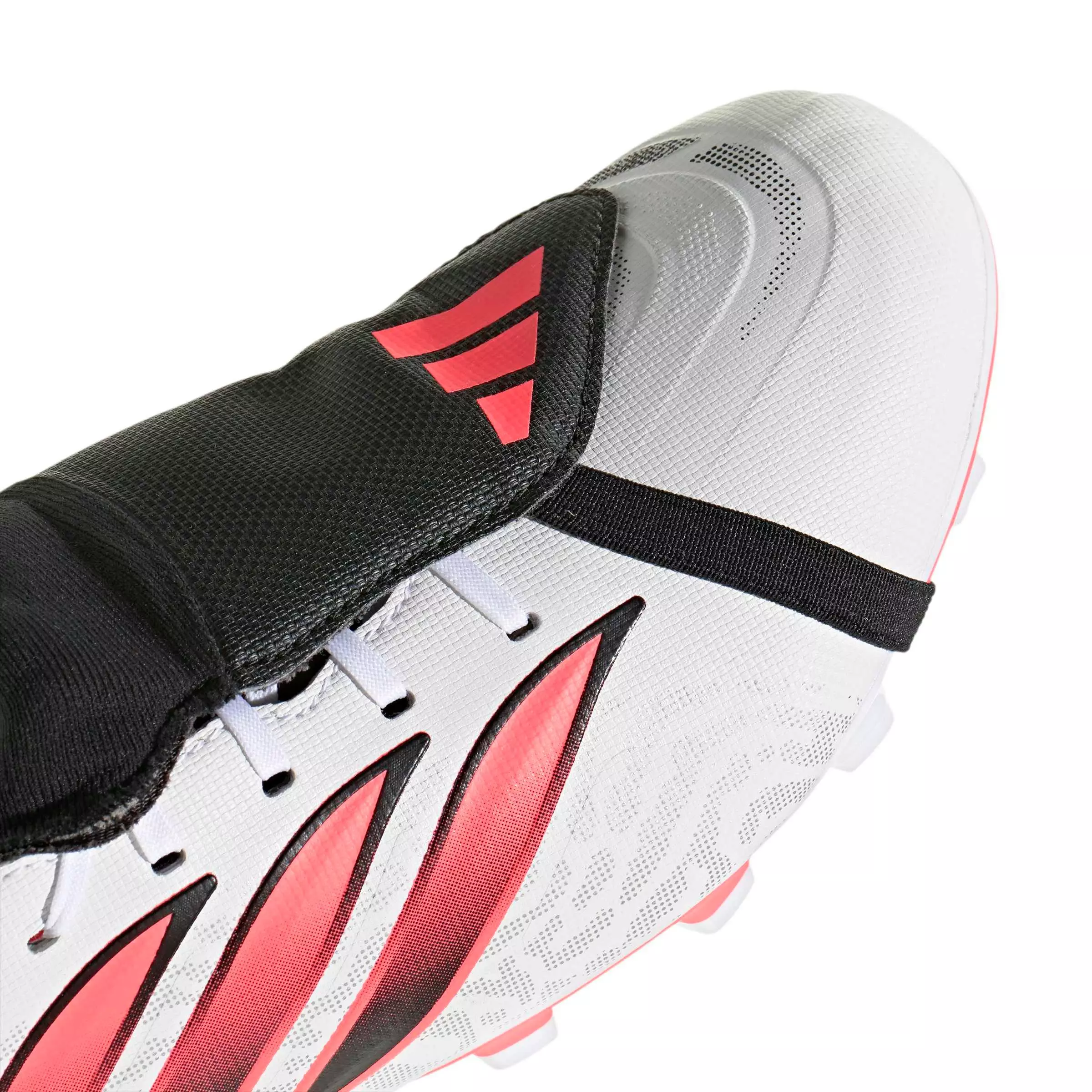 adidas Predator Club Fold-Over Tongue MG "Ftwr White/Solar Turbo/Core Black" Men's Soccer Cleat - WHITE/SOLAR/BLACK