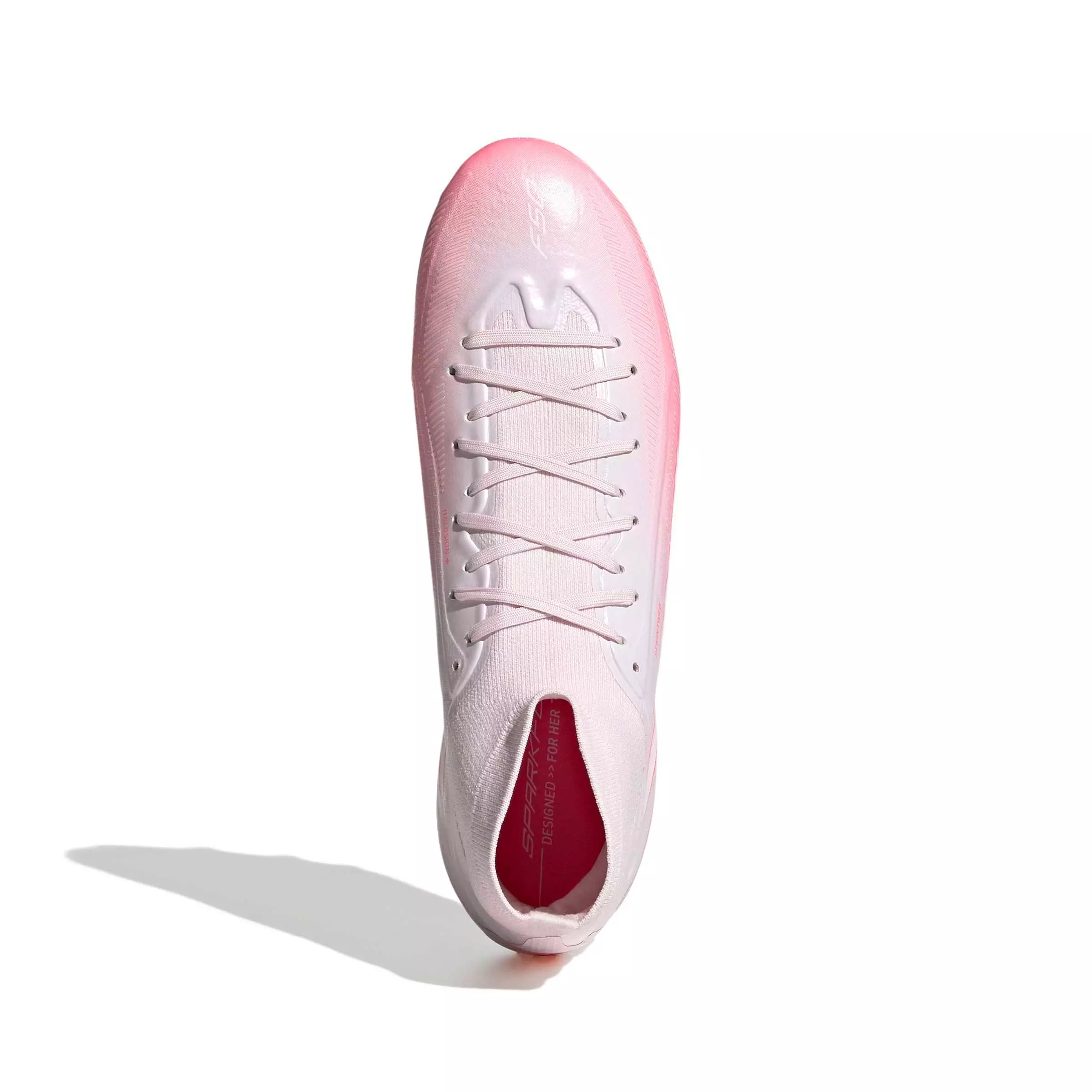 adidas F50 Sparkfusion Pro Mid Cut MG "Solar Turbo/White/Distilled Pink" Women's Soccer Cleat - SOLAR/WHITE/PINK