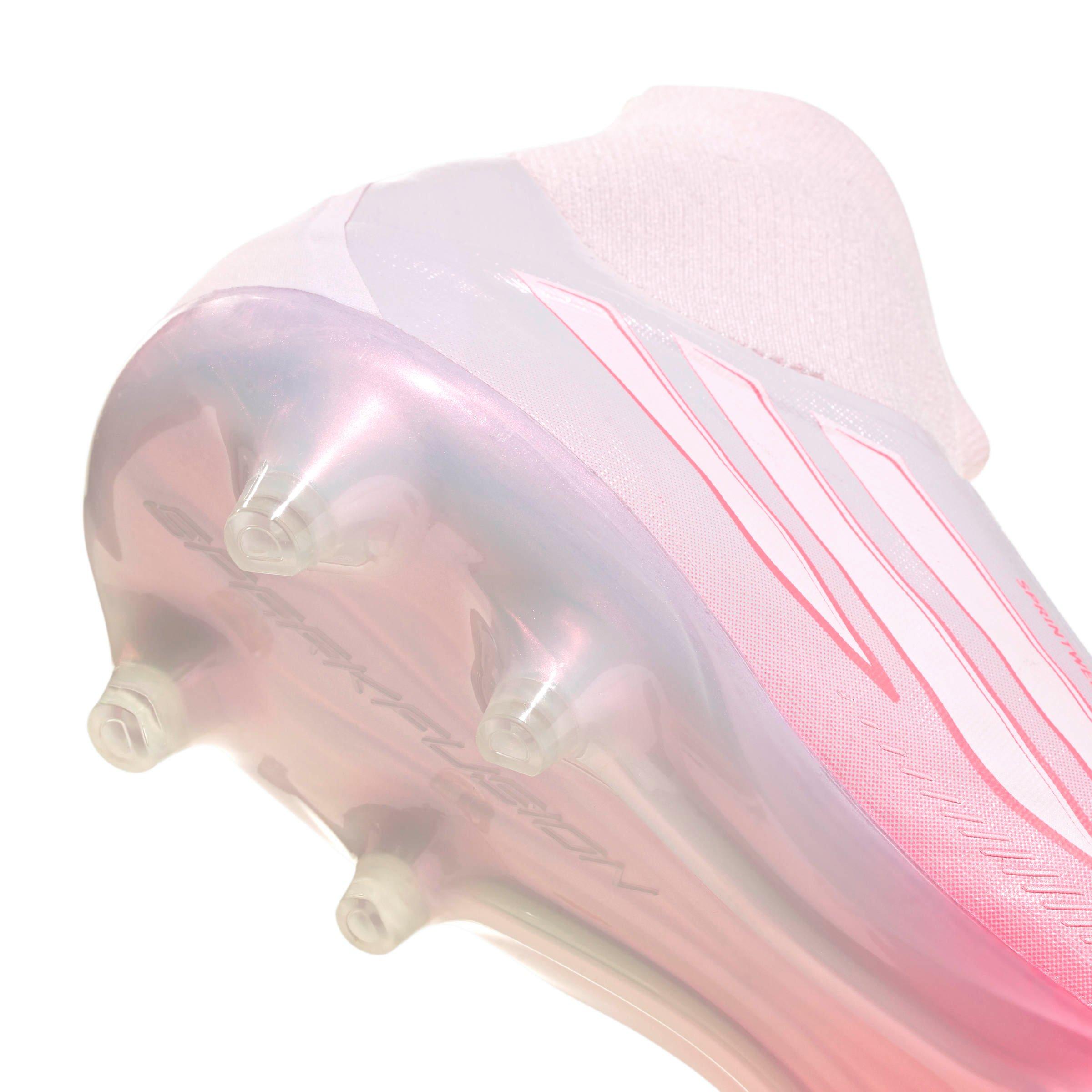 adidas F50 Sparkfusion Pro Mid Cut MG "Solar Turbo/White/Distilled Pink" Women's Soccer Cleat - SOLAR/WHITE/PINK