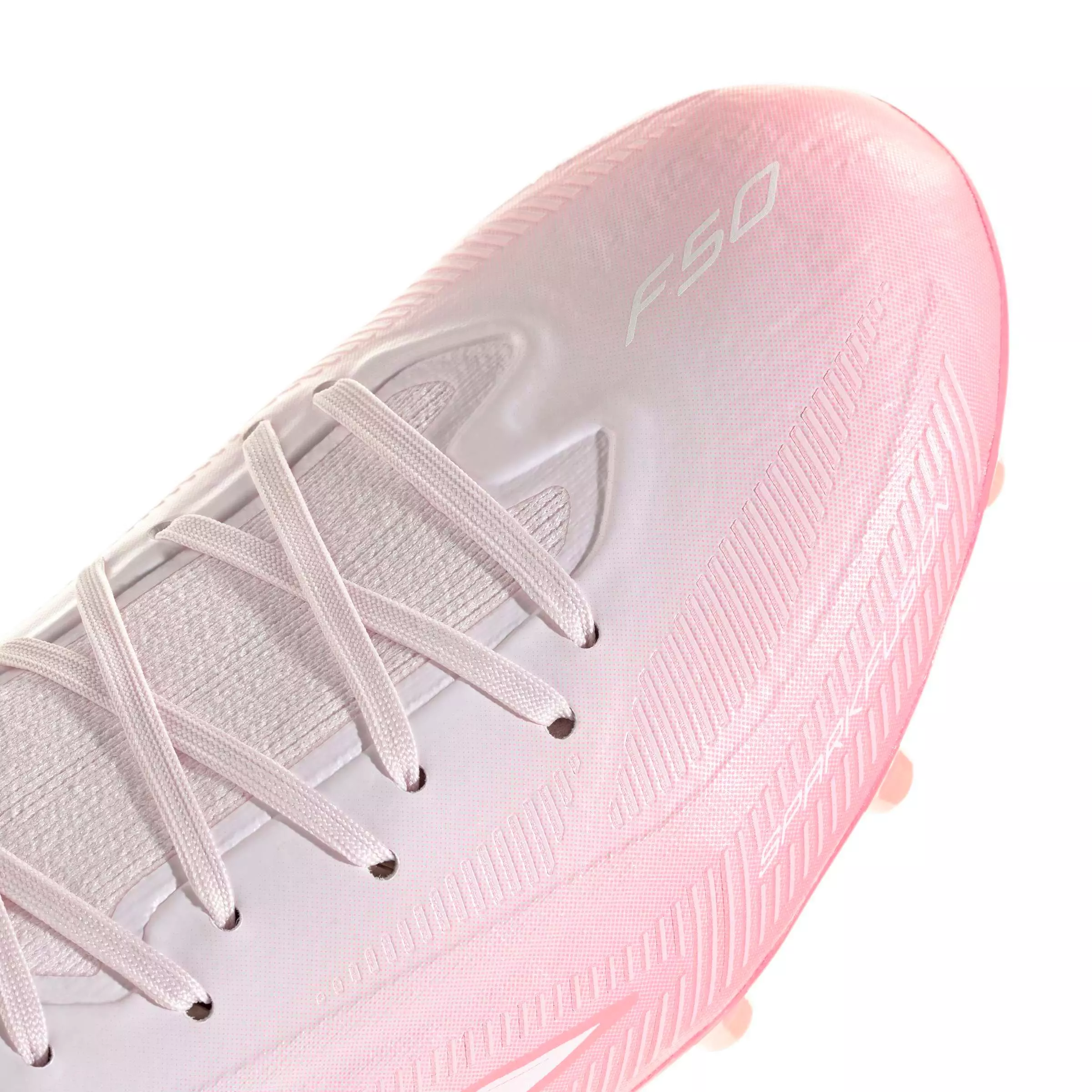 adidas F50 Sparkfusion Pro Mid Cut MG "Solar Turbo/White/Distilled Pink" Women's Soccer Cleat - SOLAR/WHITE/PINK