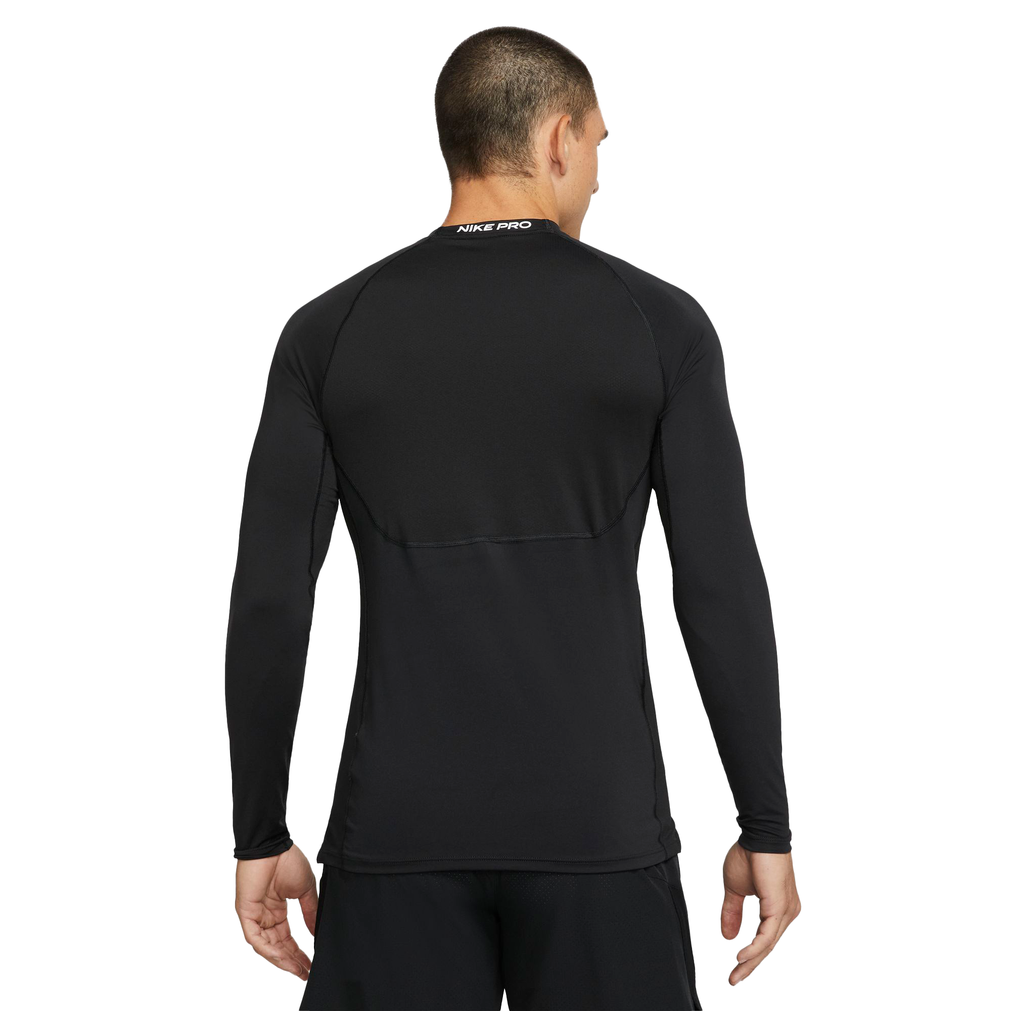 Nike Men's Pro Dri-FIT Slim Fit Long-Sleeve Top - BLACK Thumbnail View 2