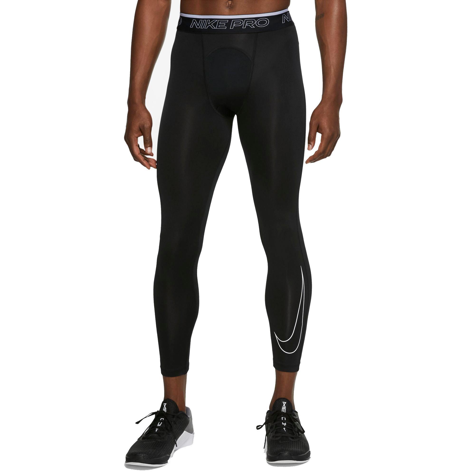 Nike Men's Pro Dri-FIT 3/4 Black Leggings - Hibbett