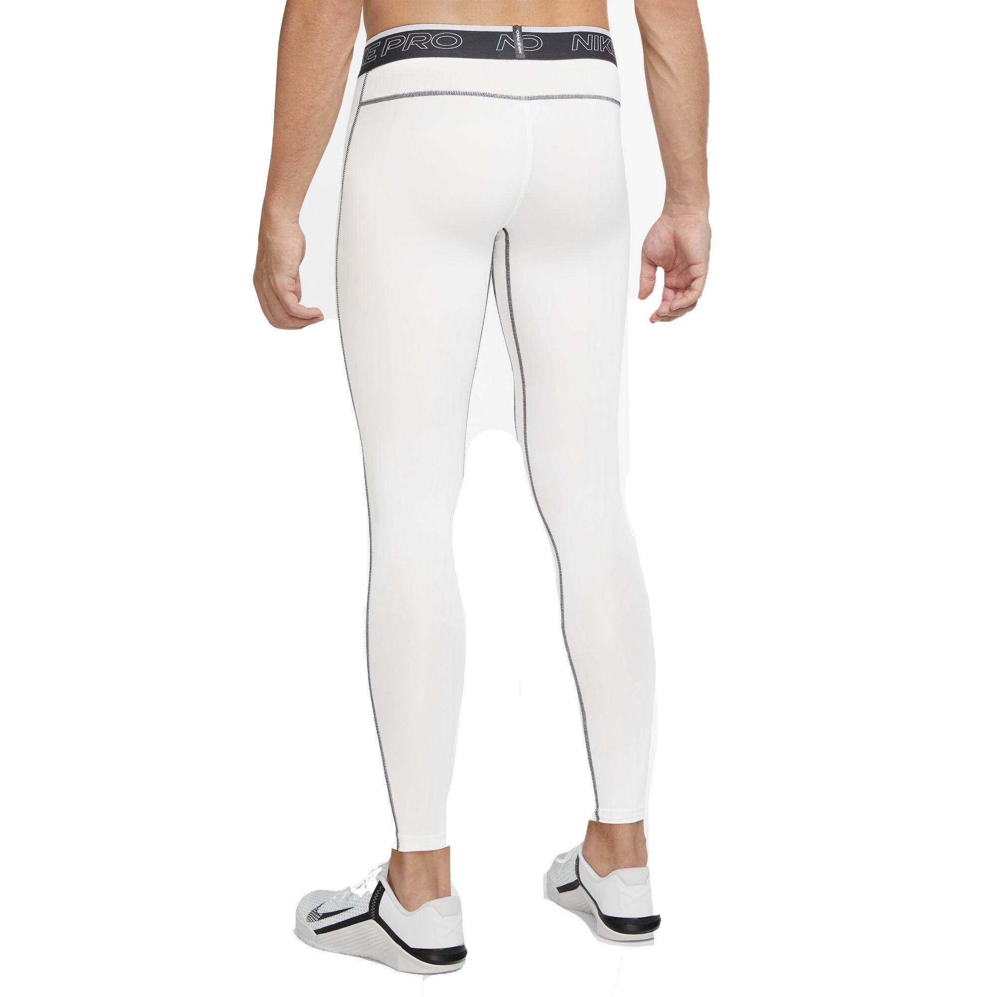 Nike Men's Pro Dri-FIT Compression "White" Leggings - WHITE Thumbnail View 2