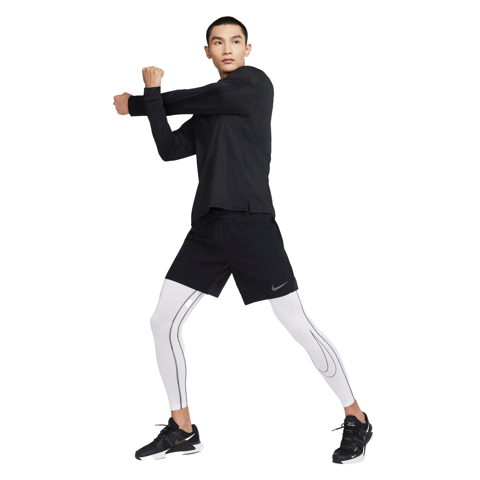 Nike Men's Pro Dri-FIT Compression "White" Leggings - WHITE Thumbnail View 5