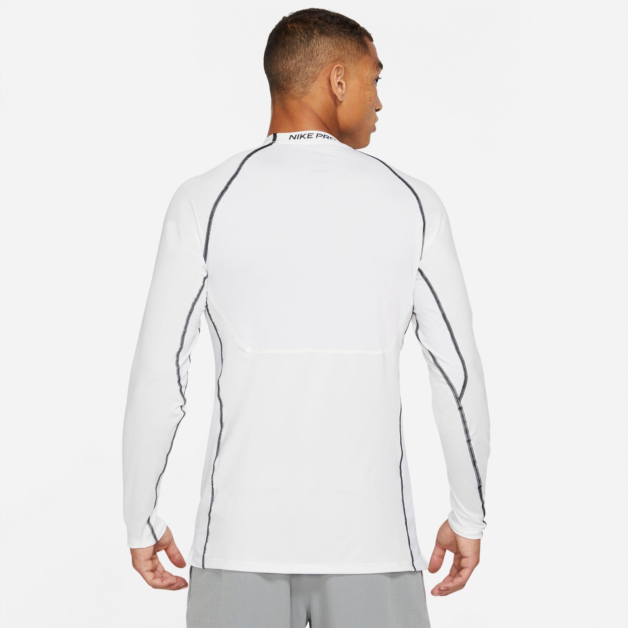 Nike Men's Pro Dri-FIT Slim Fit Long-Sleeve "White" Top - WHITE Thumbnail View 2