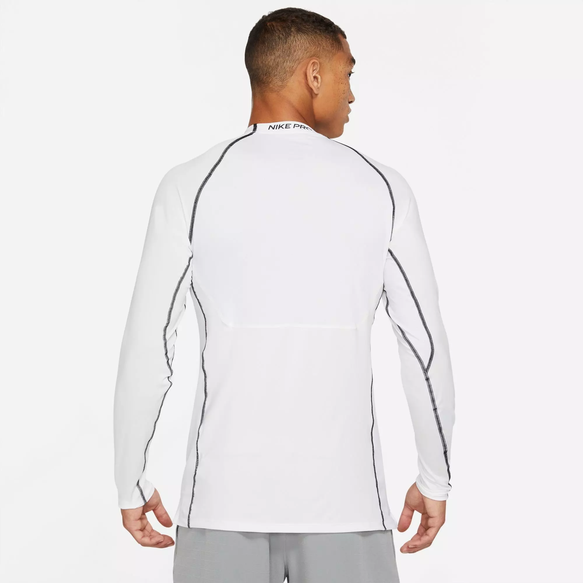 Nike Men's Pro Dri-FIT Slim Fit Long-Sleeve "White" Top - WHITE