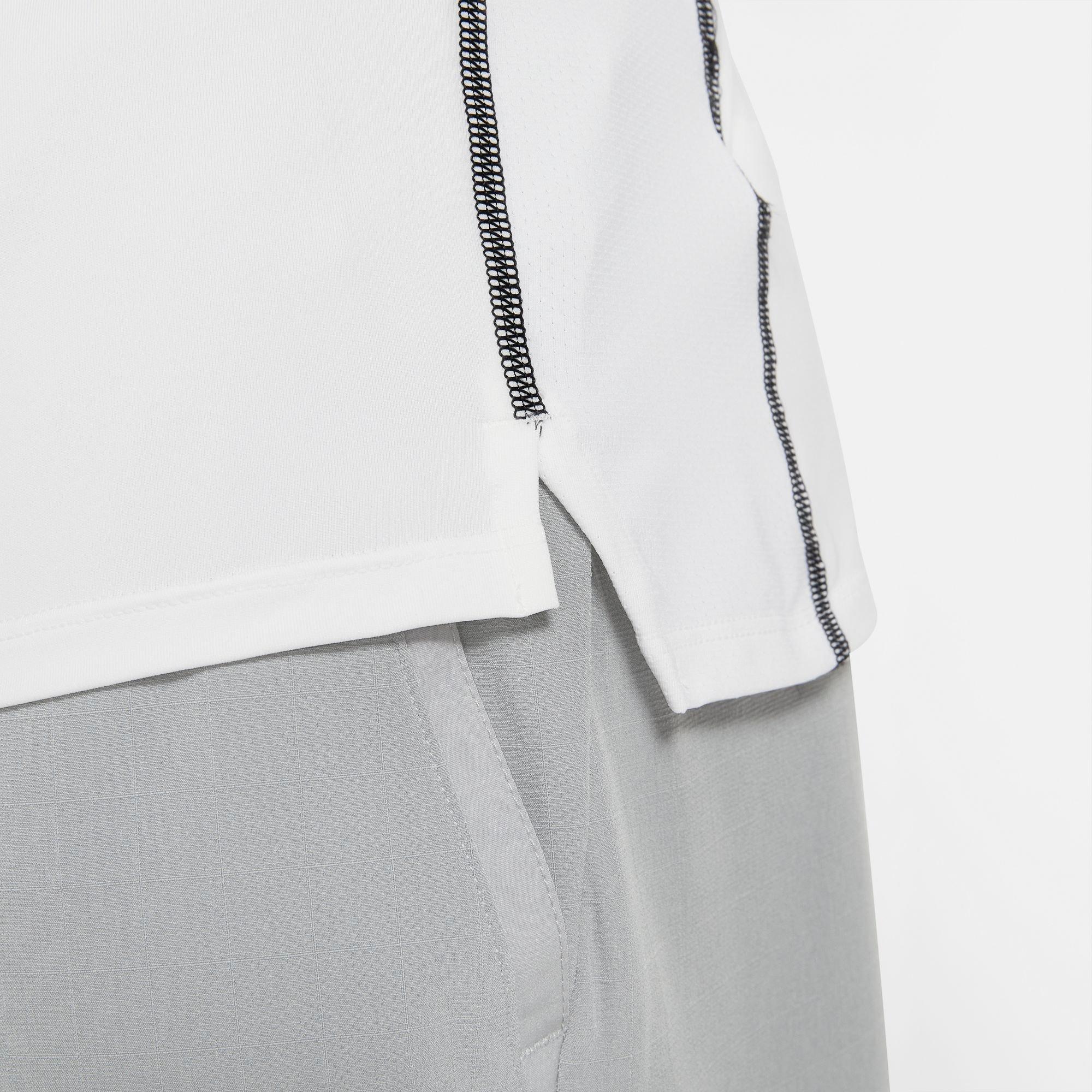 Nike Men's Pro Dri-FIT Slim Fit Long-Sleeve "White" Top - WHITE Thumbnail View 4