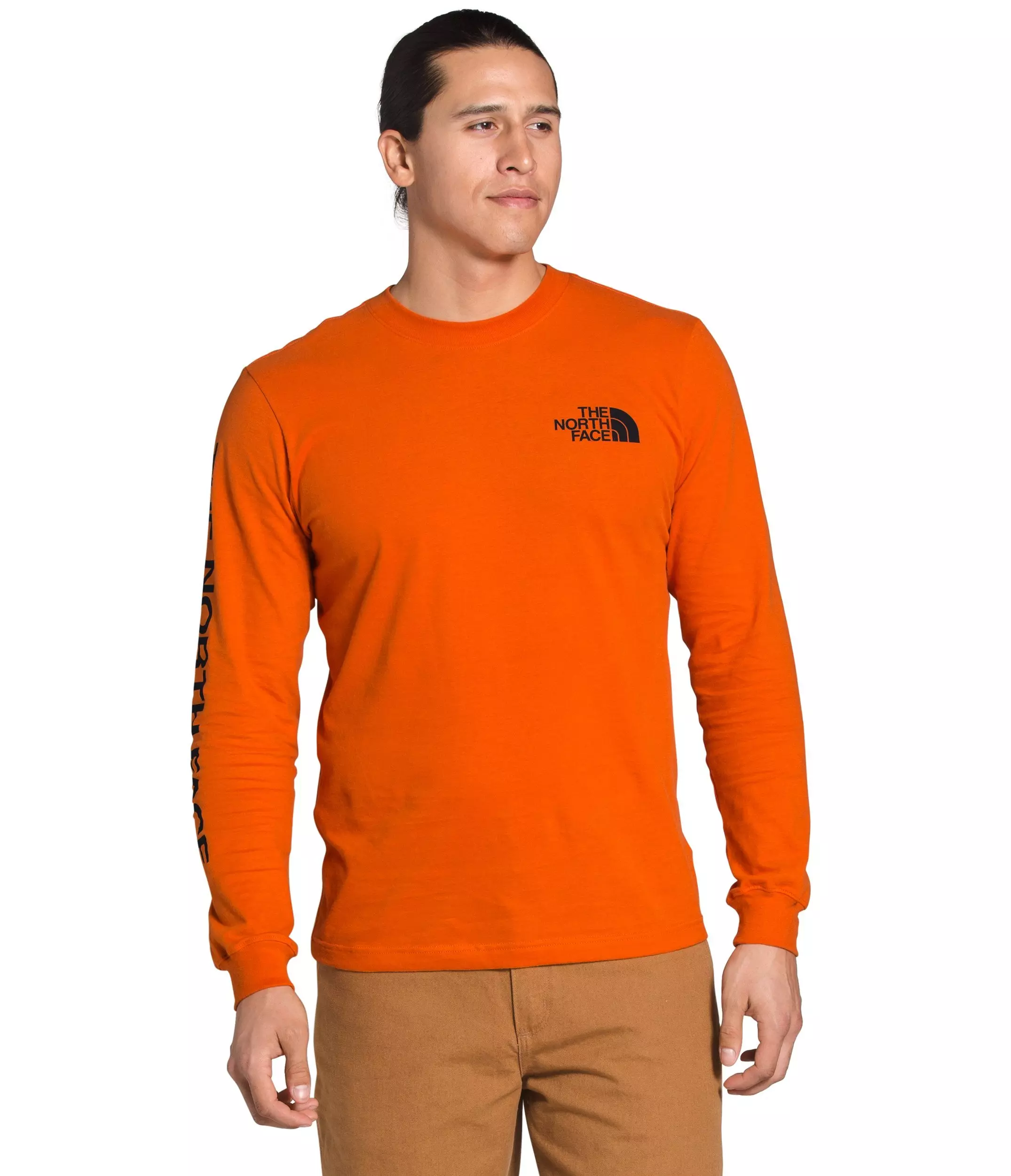 The North Face Men's Long-Sleeve Sleeve Hit Tee-Orange - ORANGE