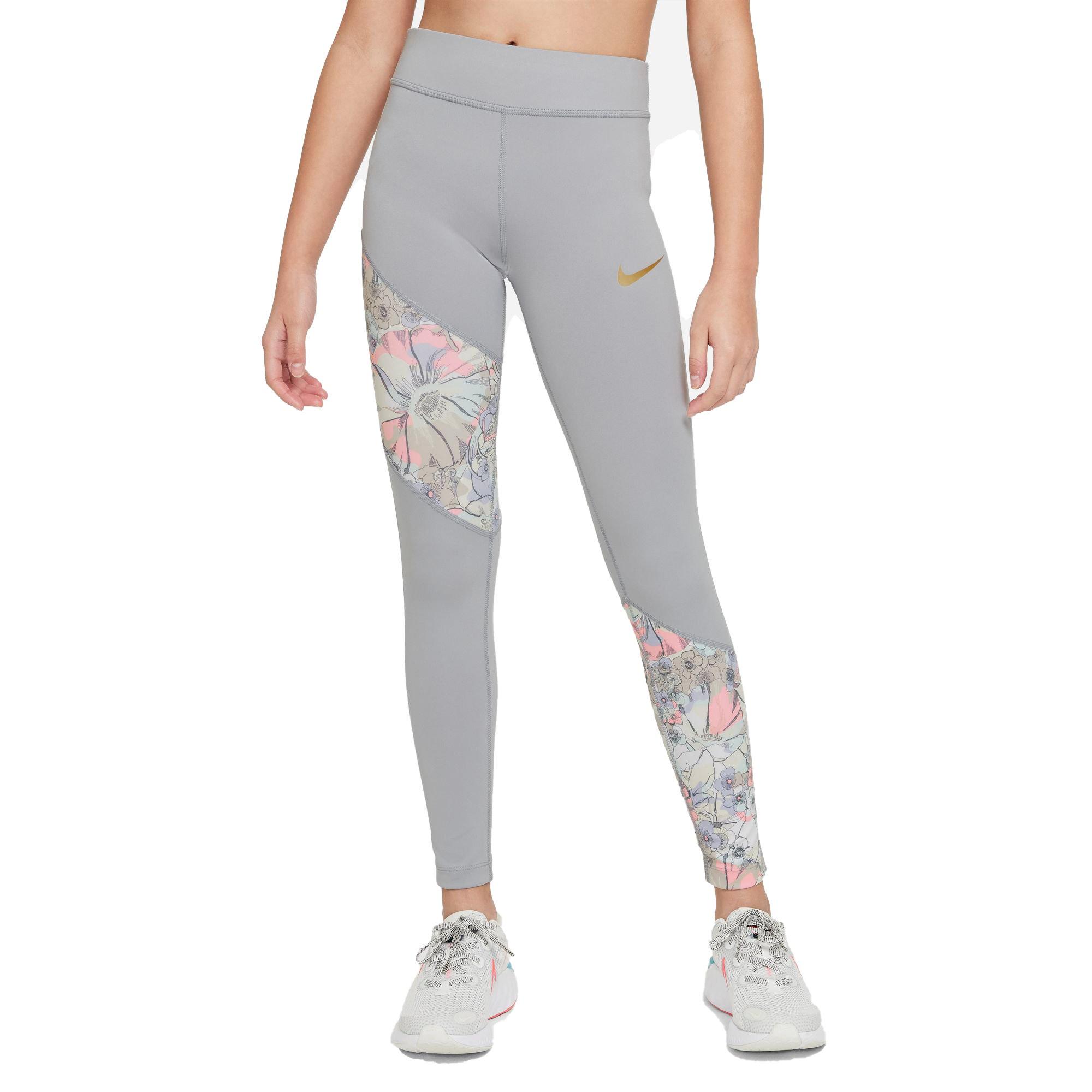 Nike Girls' One Energy Dri-FIT Grey/Multi Leggings