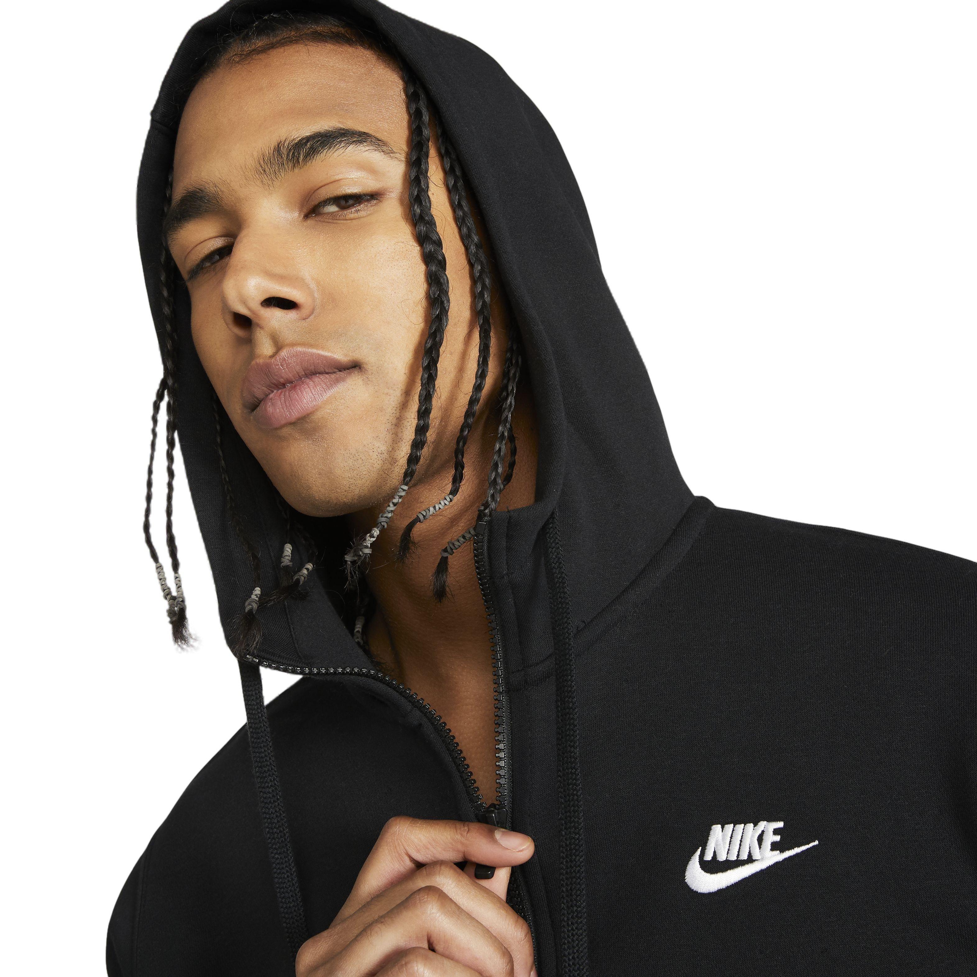 Nike Men's Big & Tall Sportswear Club Fleece Full-Zip Hoodie - BLACK Thumbnail View 3