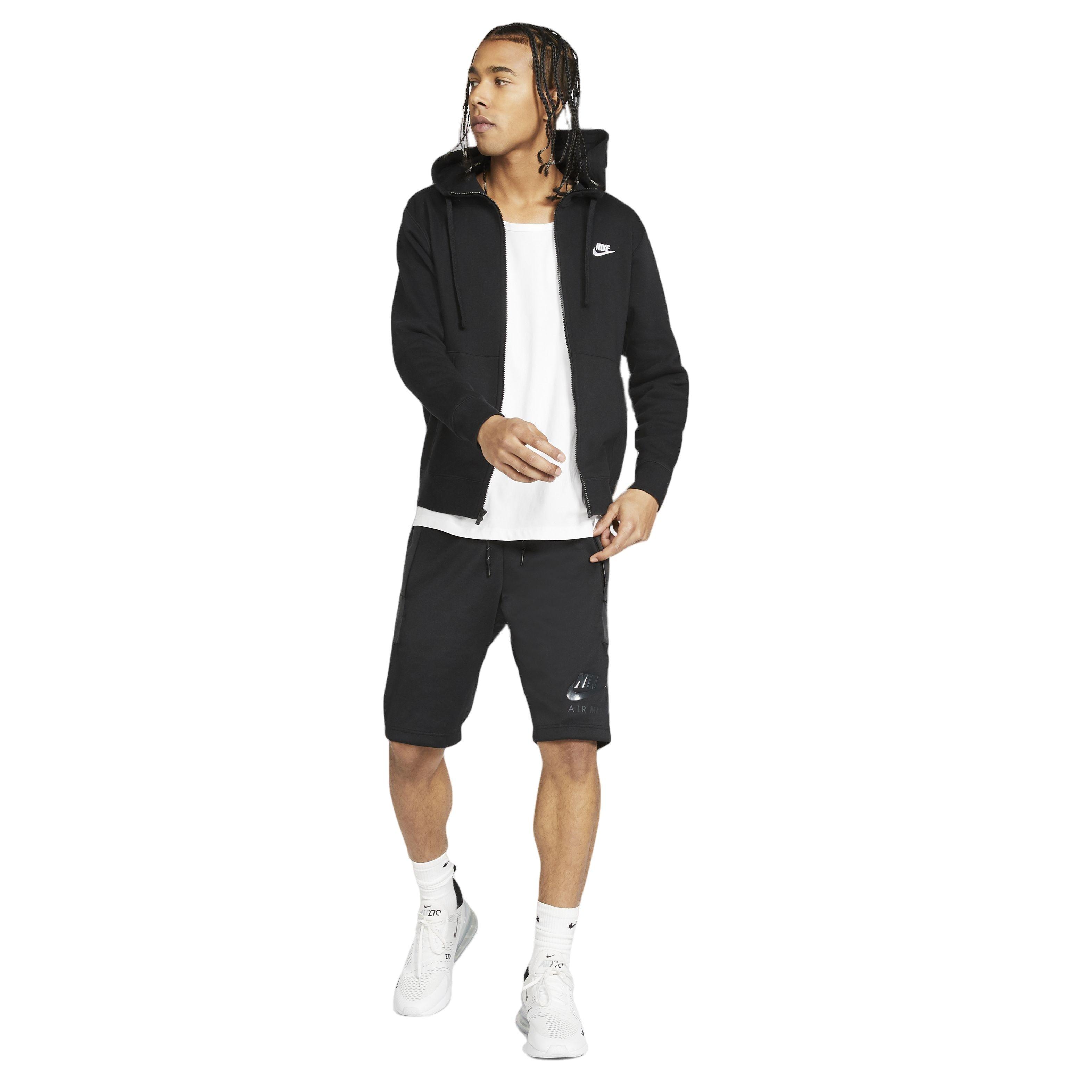 Nike Men's Big & Tall Sportswear Club Fleece Full-Zip Hoodie - BLACK Thumbnail View 5