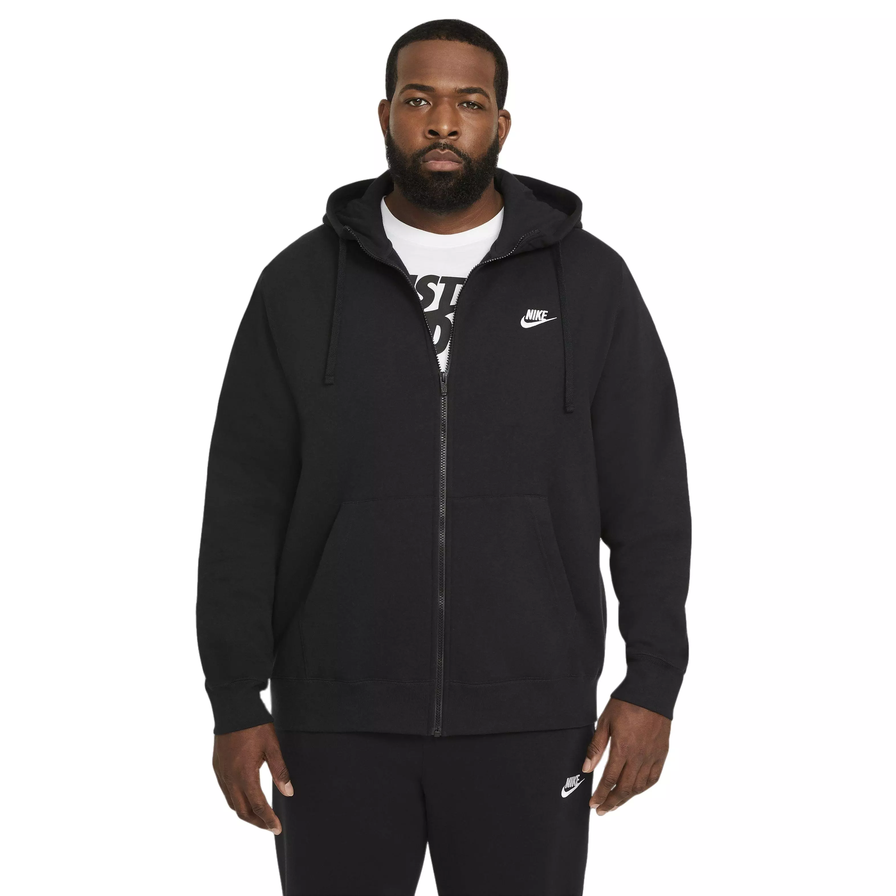 Nike Men's Big & Tall Sportswear Club Fleece Full-Zip Hoodie - BLACK